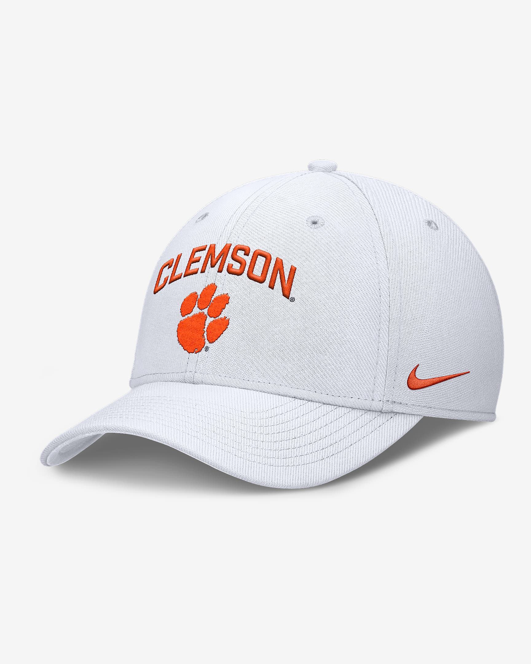 Clemson On-Field Rise Swoosh Men's Nike Dri-FIT College Hat - White