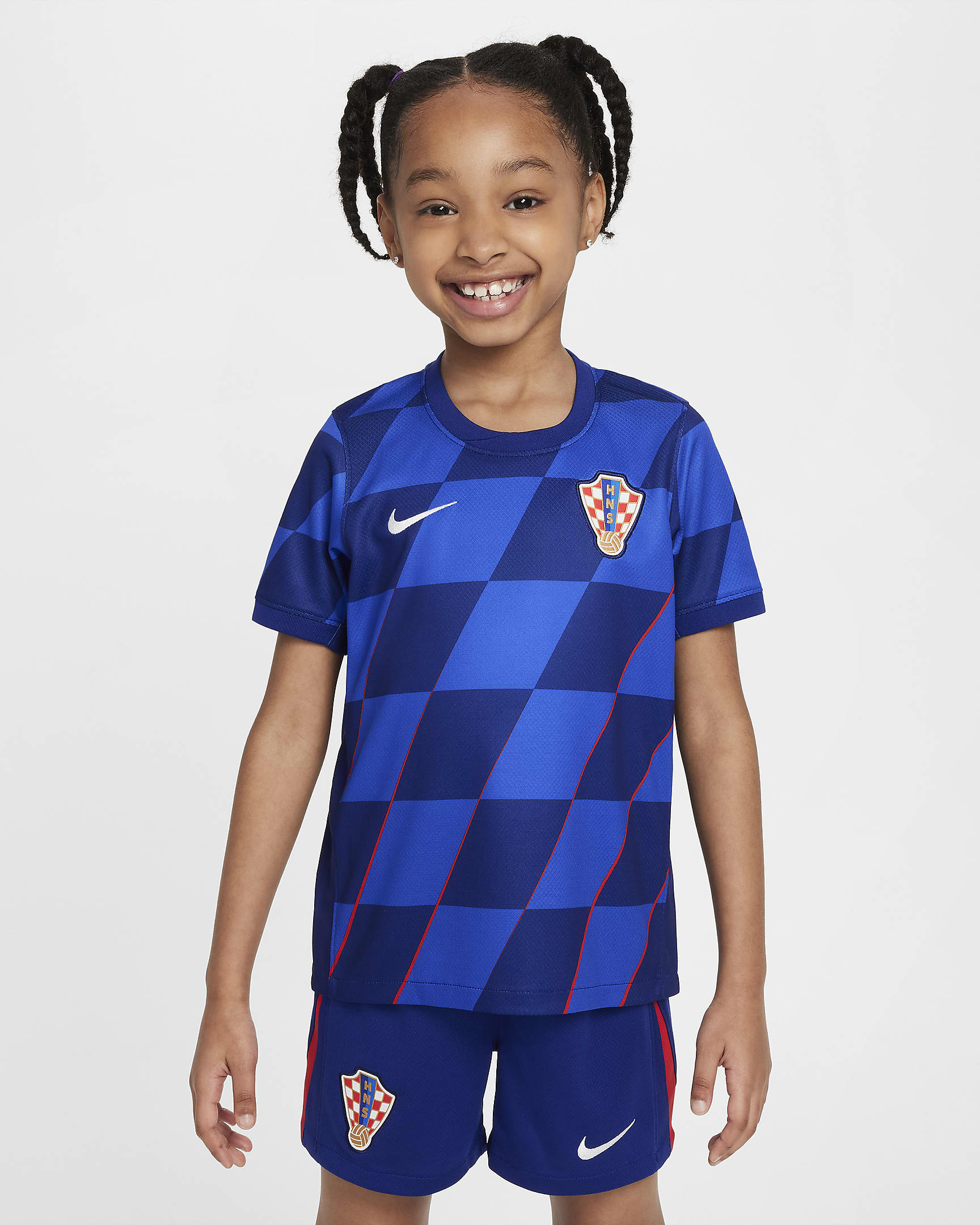 Croatia 2024/25 Stadium Away Younger Kids' Nike Football Replica Kit - Hyper Royal/Deep Royal Blue/University Red/White