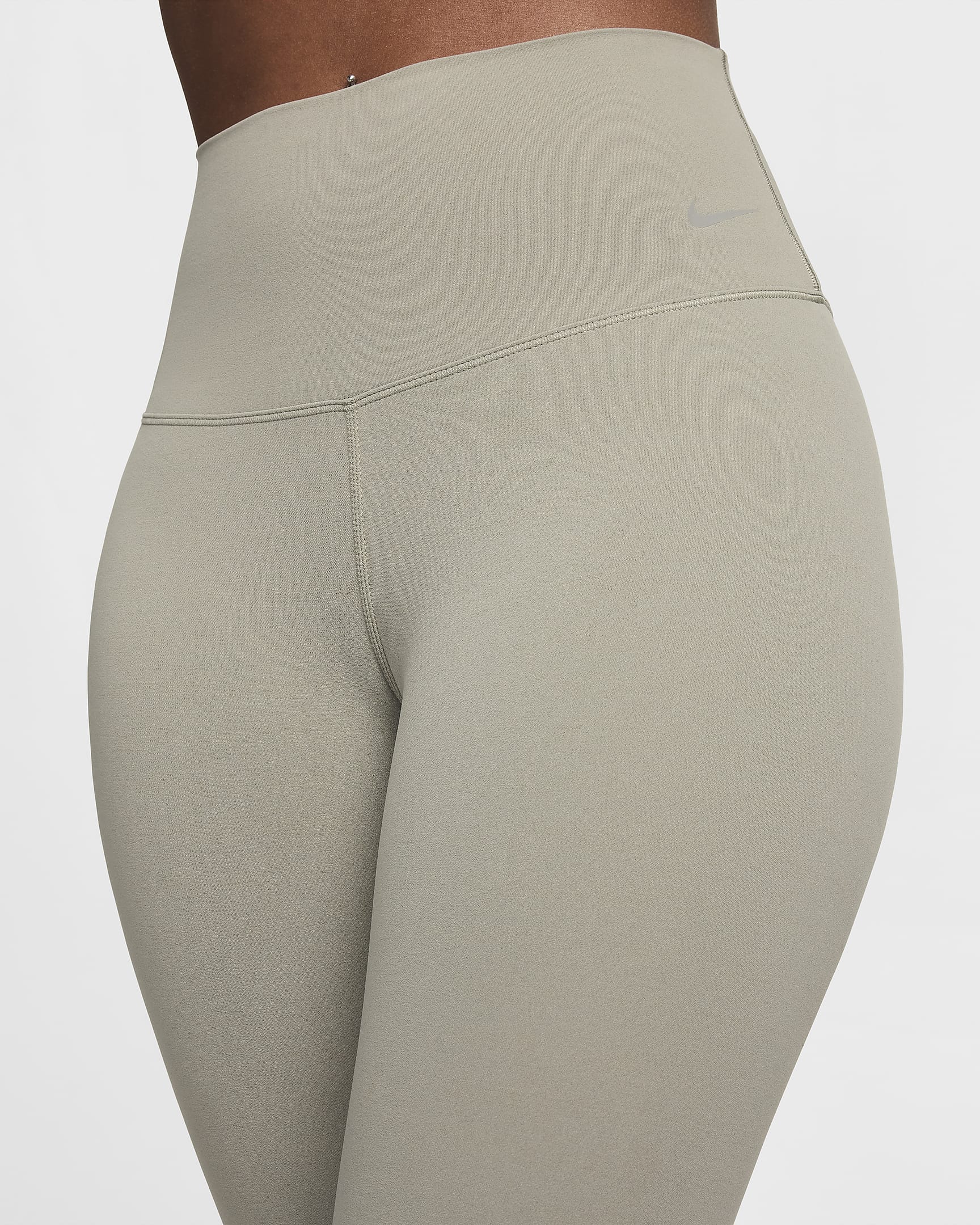 Leggings a todo o comprimento de cintura subida e suporte ligeiro Nike Zenvy para mulher - Light Army/Preto