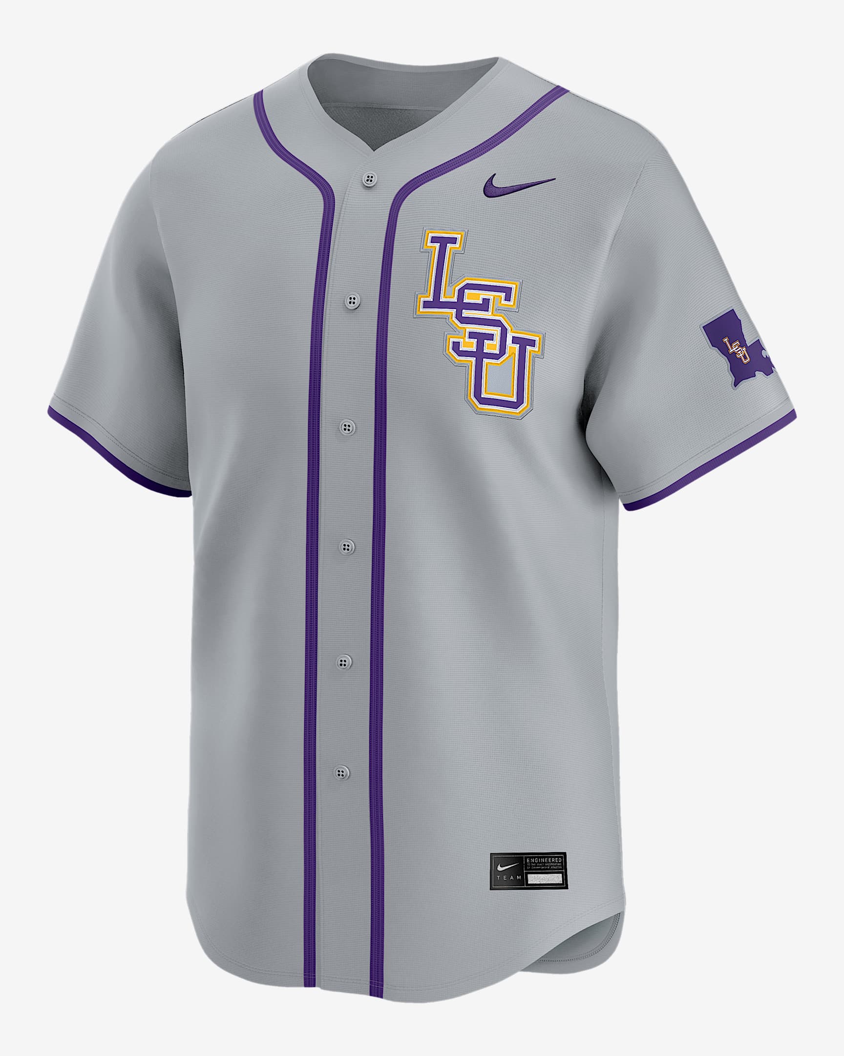 LSU Men's Nike College Limited Baseball Jersey - Grey
