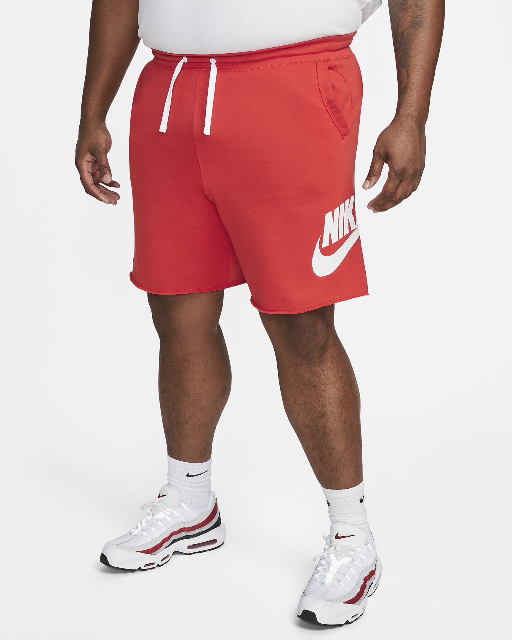 Nike Club Alumni Men's French Terry Shorts - University Red/White/White