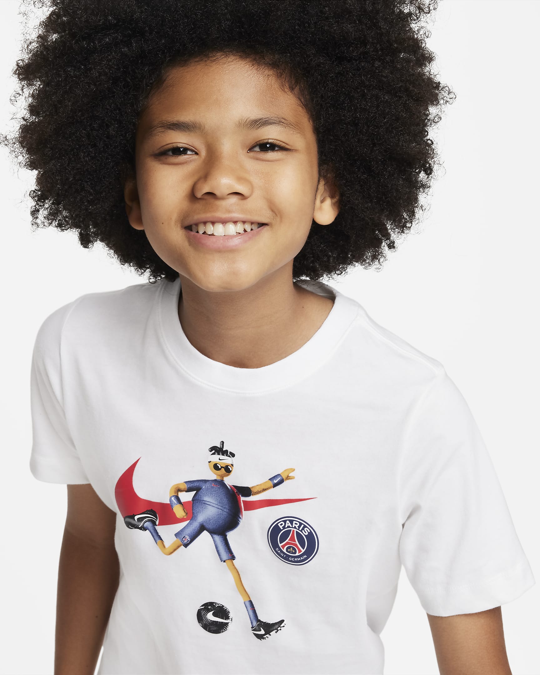 Paris Saint-Germain Mascot Older Kids' Nike Football T-Shirt - White