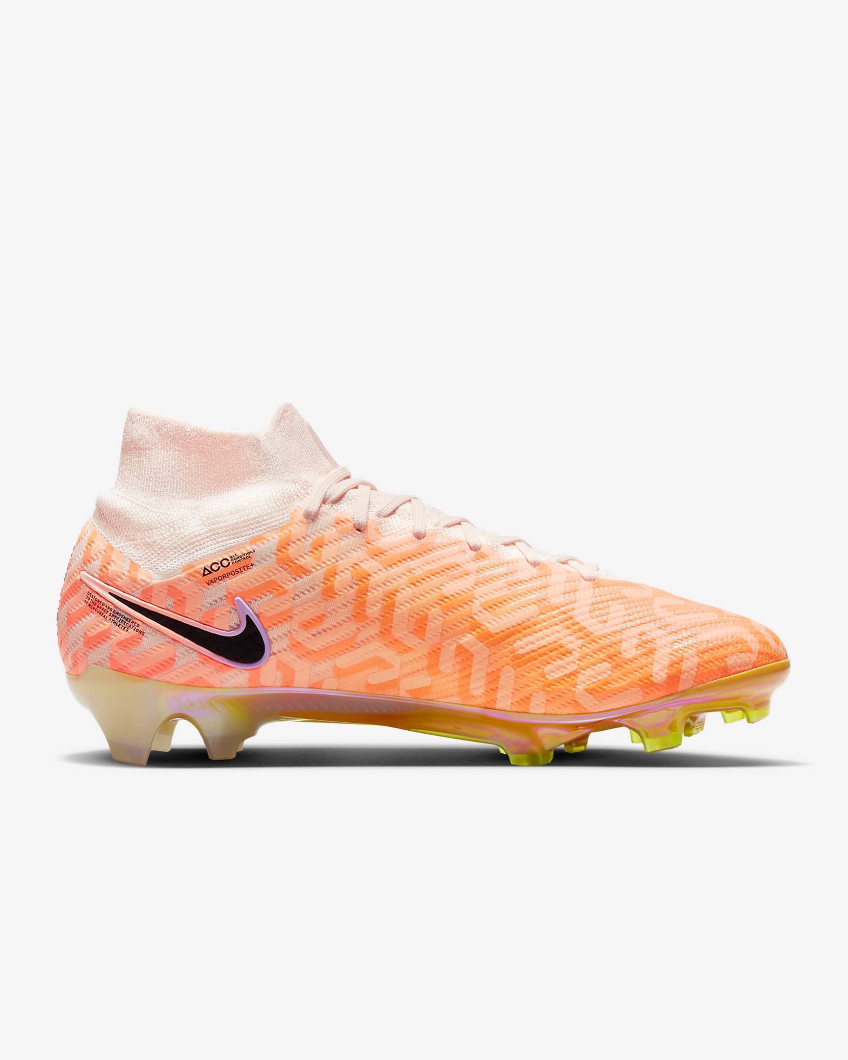 Calzado de fútbol de corte high para terreno firme Nike Mercurial Superfly 9 Elite - Guayaba hielo/Negro