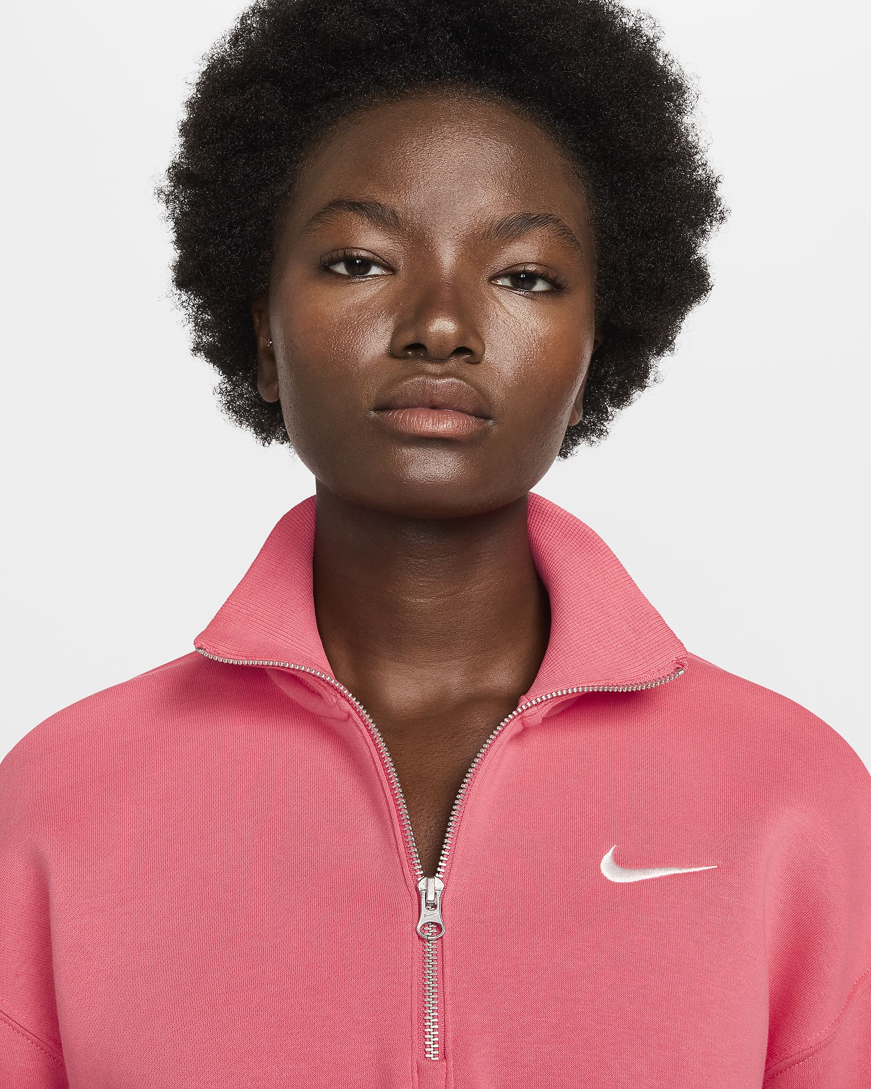 Nike Sportswear Phoenix Fleece Women's 1/2-Zip Cropped Sweatshirt - Aster Pink/Sail