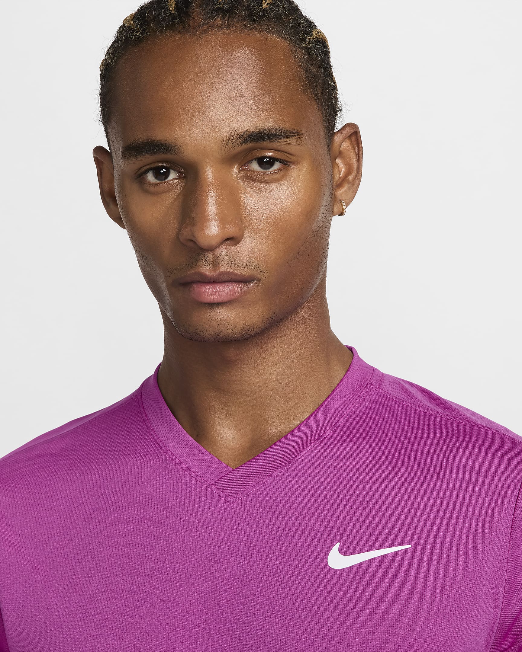 NikeCourt Dri-FIT Victory Men's Tennis Top - Hot Fuchsia/Hot Fuchsia/White