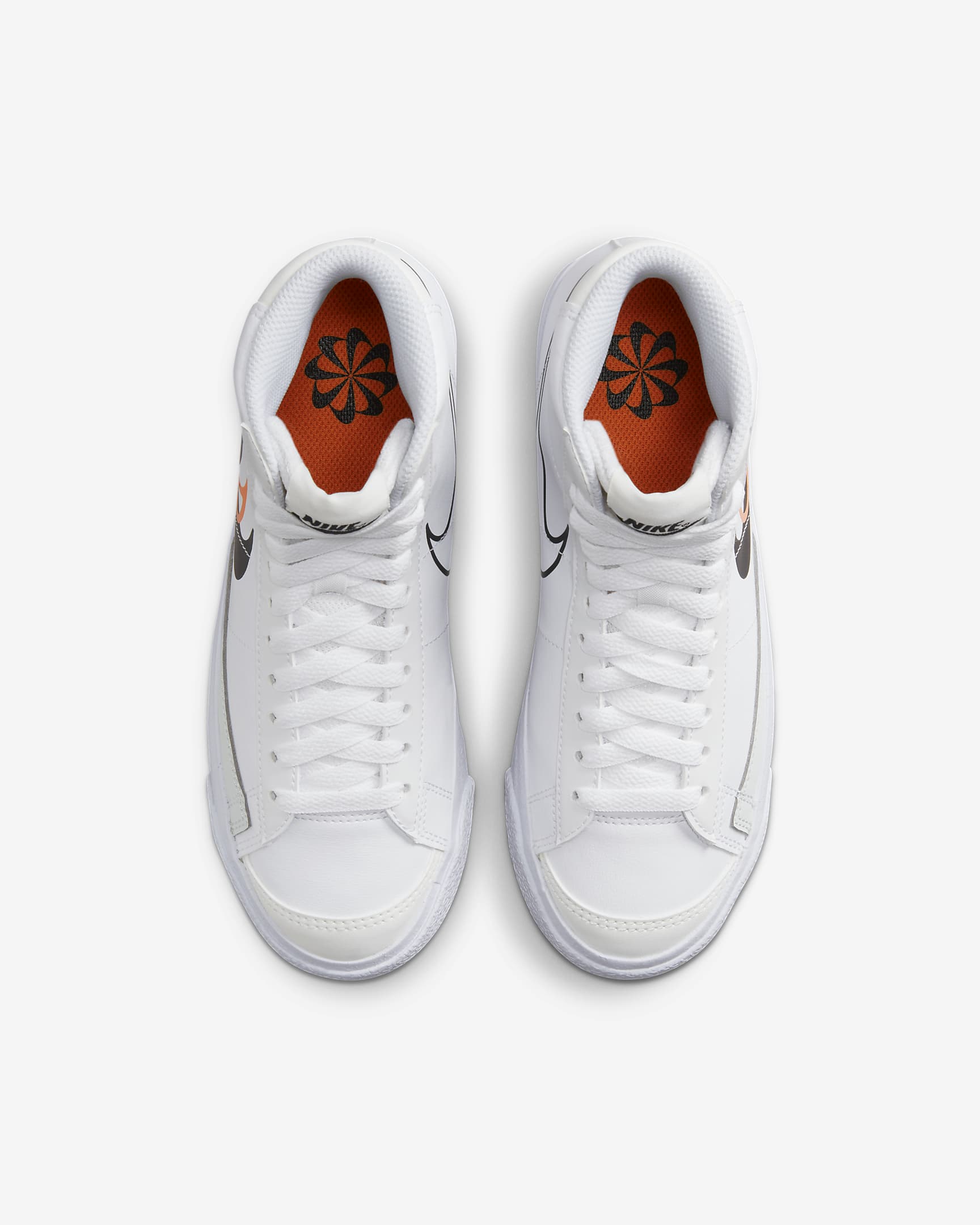 Nike Blazer Mid Next Nature cipő nagyobb gyerekeknek - Fehér/Bright Mandarin/Medium Ash/Fekete
