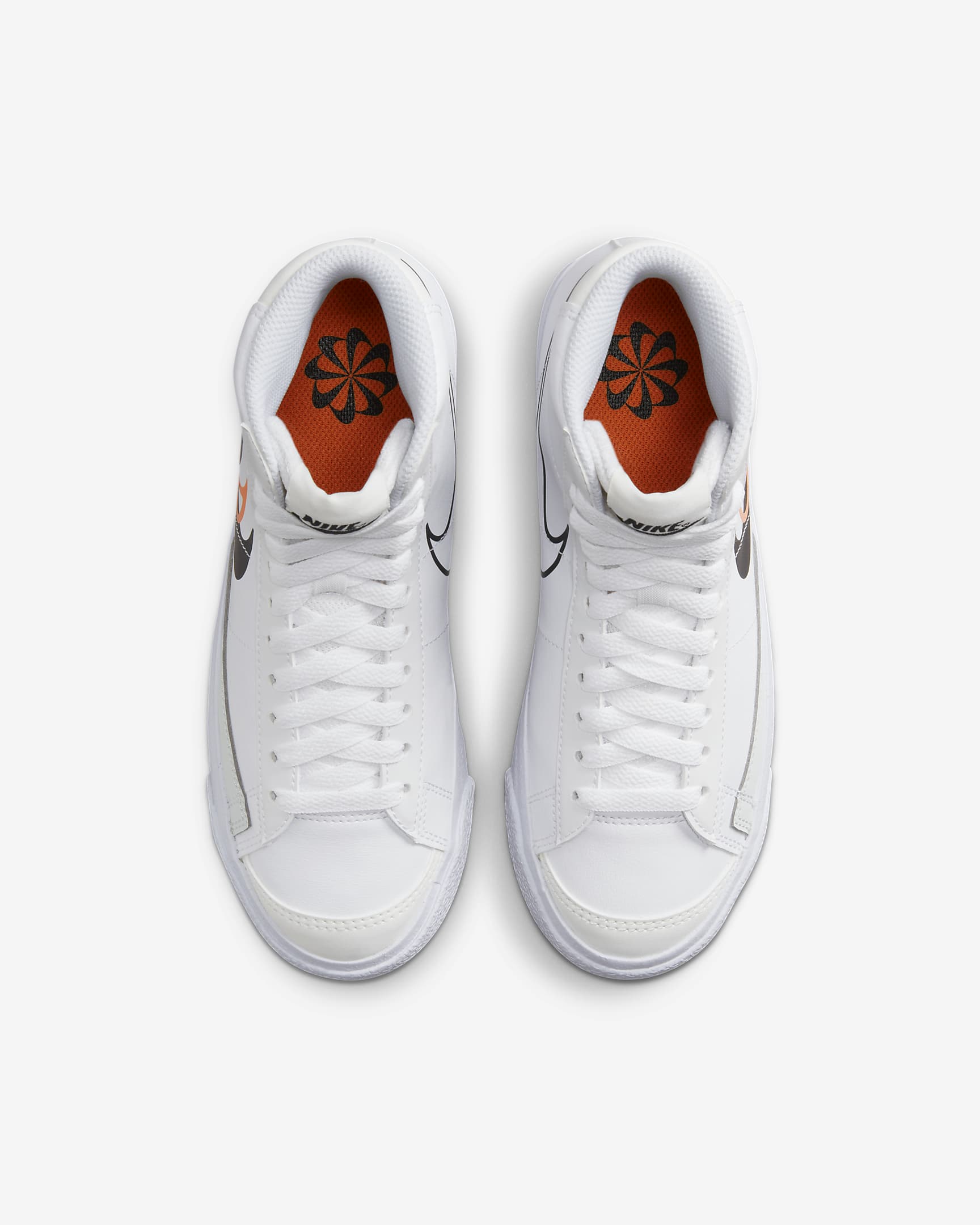 Nike Blazer Mid Next Nature Schuh für ältere Kinder - Weiß/Bright Mandarin/Medium Ash/Schwarz