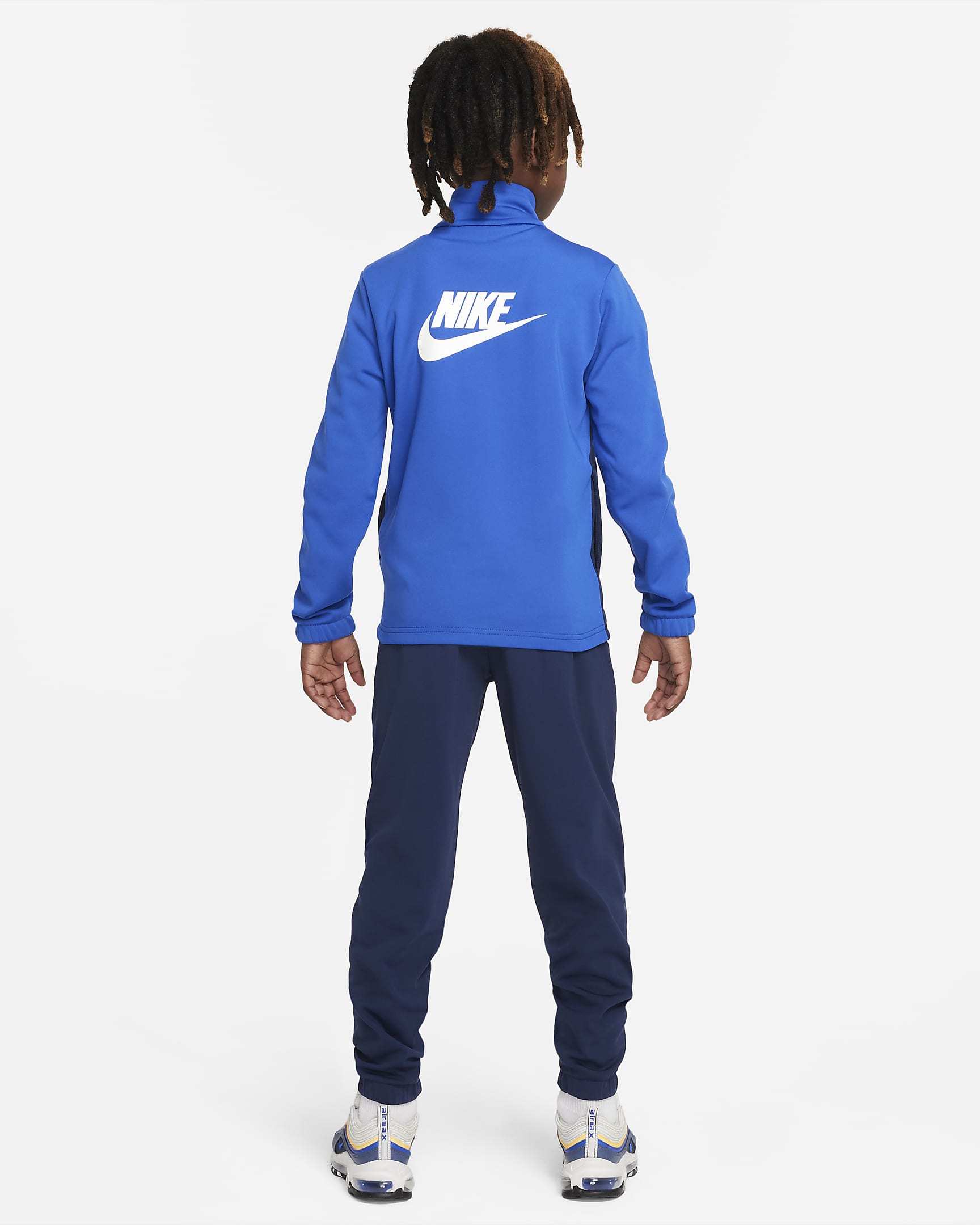 Nike Sportswear-tracksuit til større børn - Game Royal/Midnight Navy/hvid