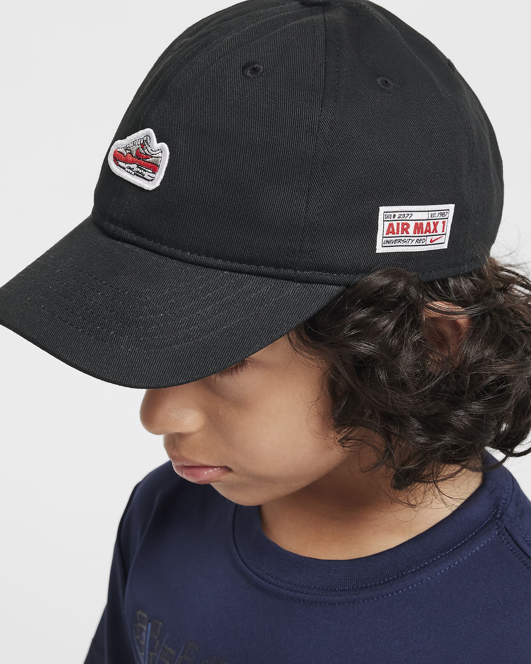 Gorra Club para niños talla pequeña Nike Air Max - Negro