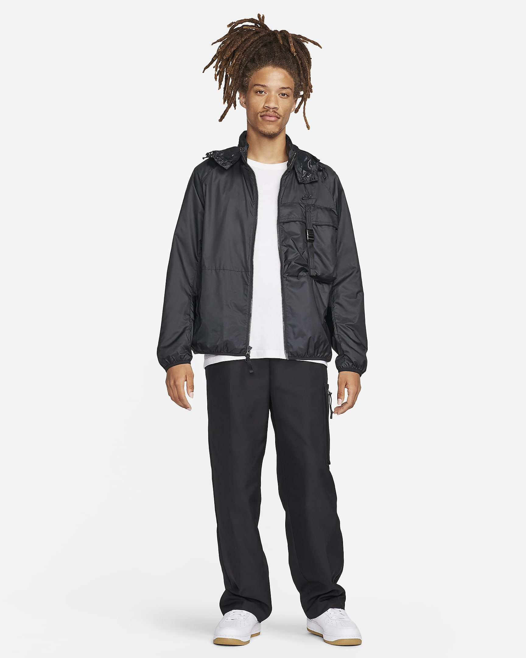 Nike Sportswear Tech Woven verstaubare, gefütterte N24 Jacke für Herren - Schwarz/Schwarz