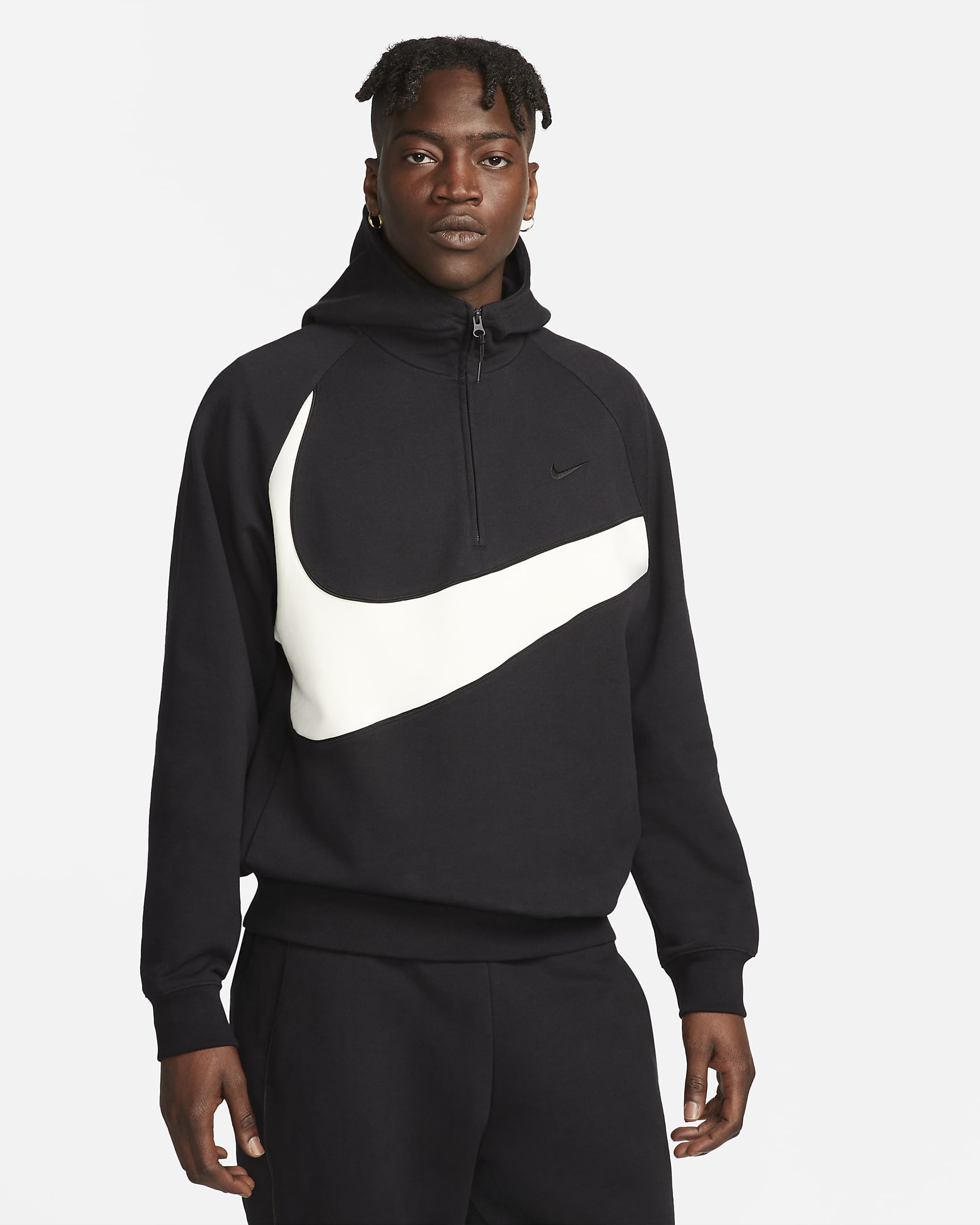 swoosh zip hoodie