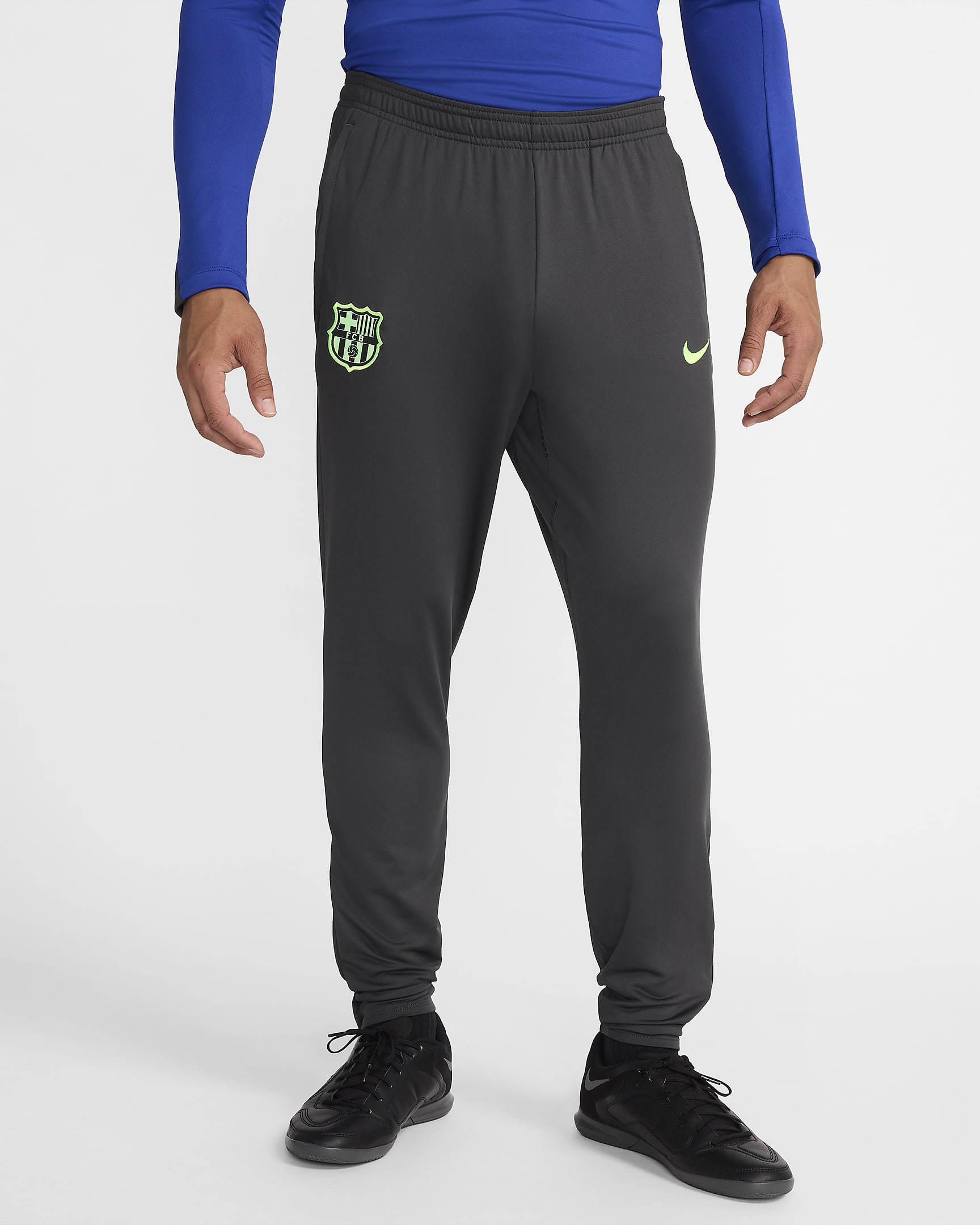 F.C. Barcelona Strike Third Men's Nike Dri-FIT Football Pants - Anthracite/Old Royal/Lime Blast