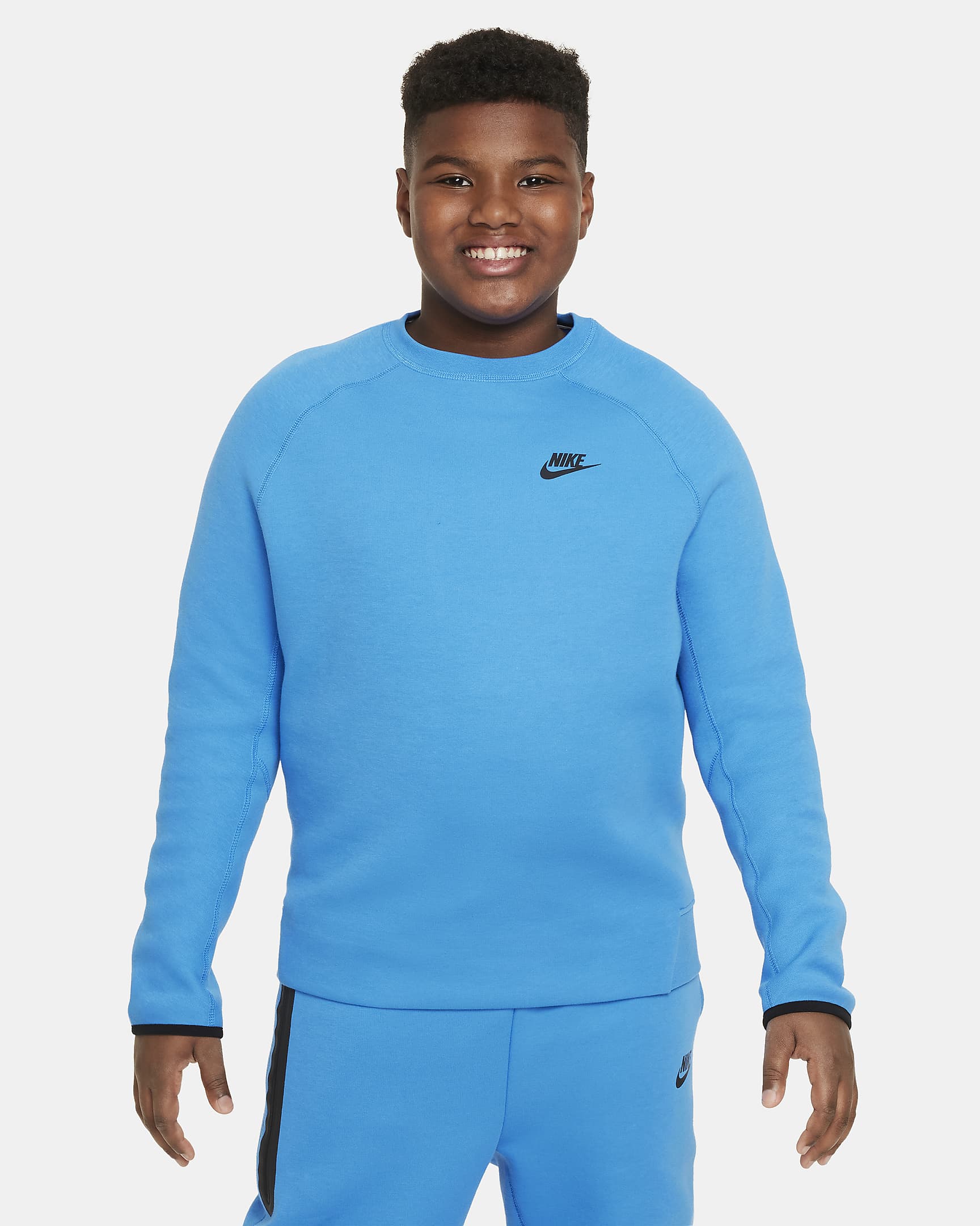 Sudadera para niño talla grande (talla amplia) Nike Sportswear Tech Fleece - Azul foto claro/Negro/Negro