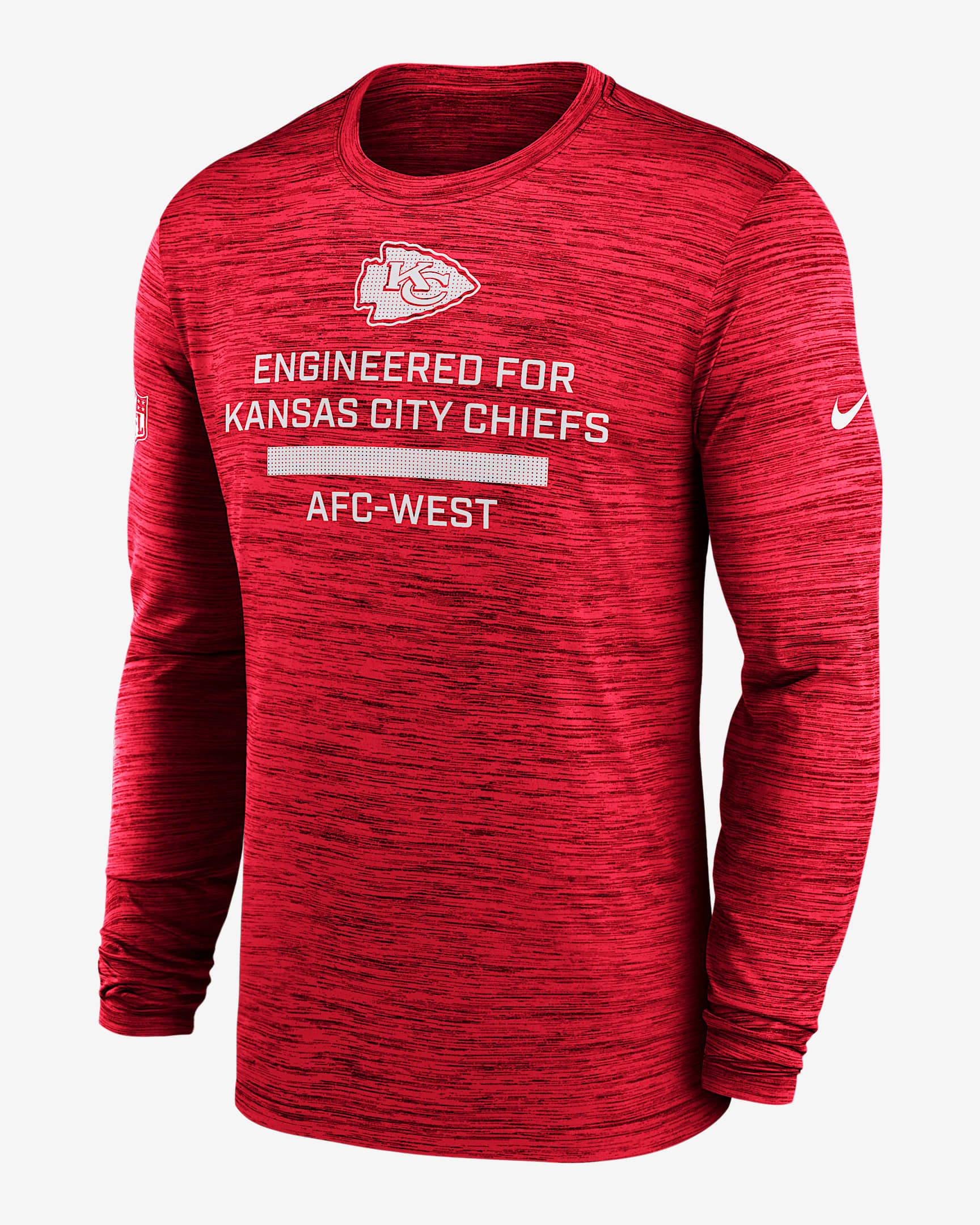 Kansas City Chiefs Sideline Team Issue Velocity Men's Nike Dri-FIT NFL Long-Sleeve T-Shirt - Red