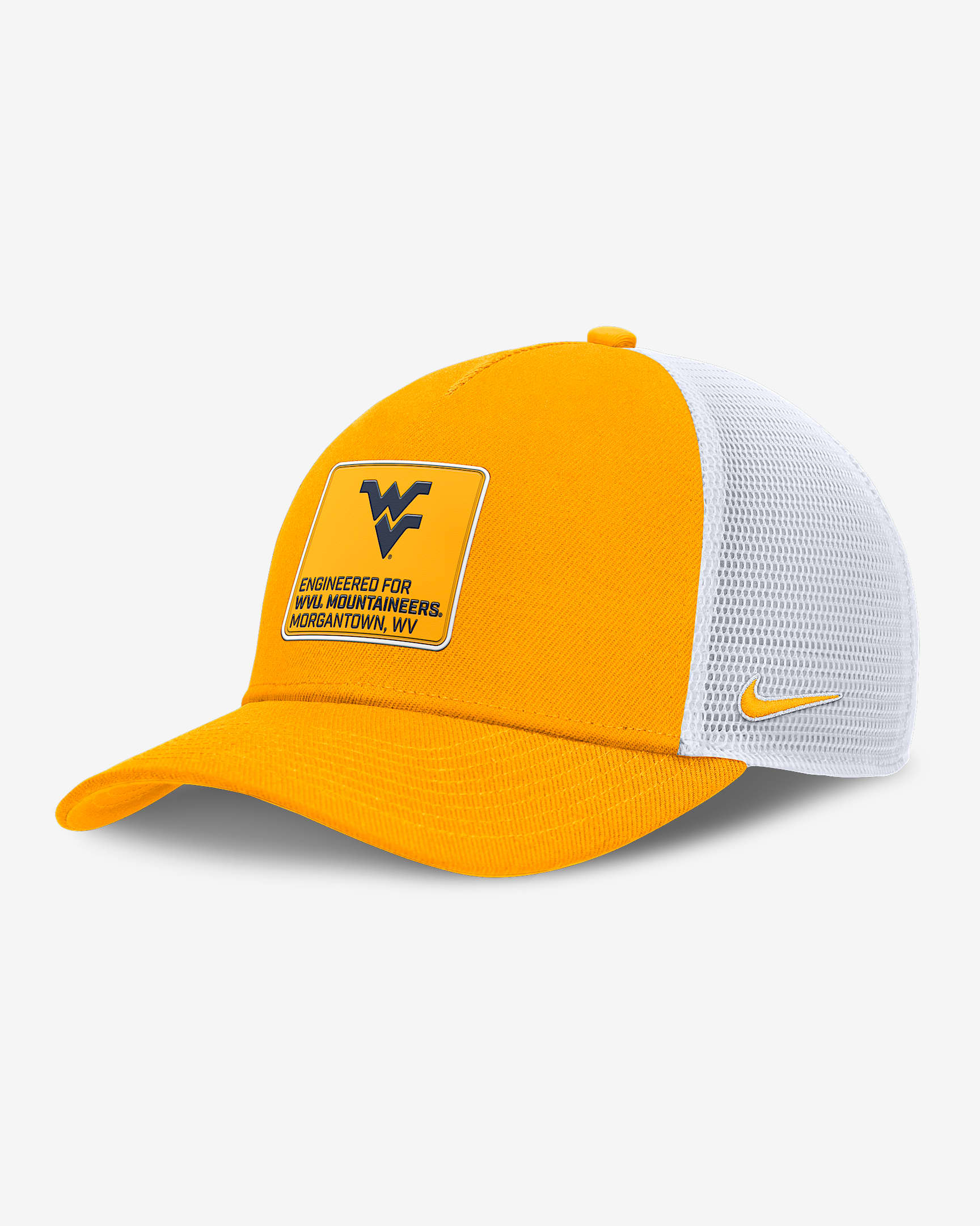 West Virginia On-Field Rise Engineered Men's Nike College Trucker Adjustable Hat - Gold