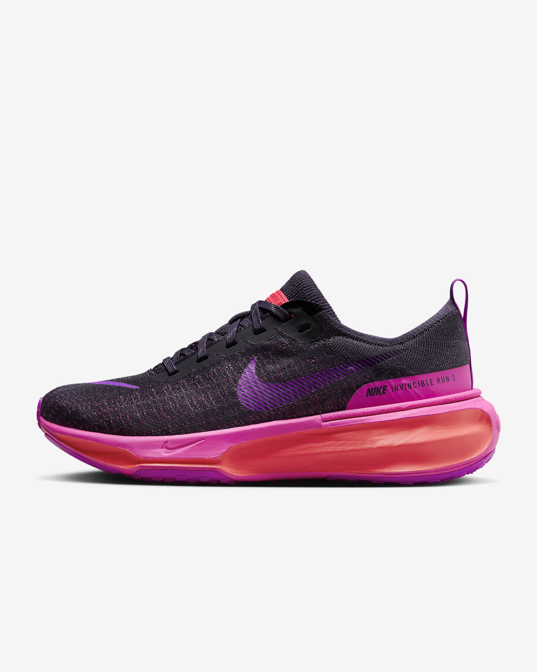 Tenis de correr en pavimento para mujer Nike Invincible 3 - Pasa oscuro/Ponche cálido/Fucsia láser/Hipervioleta