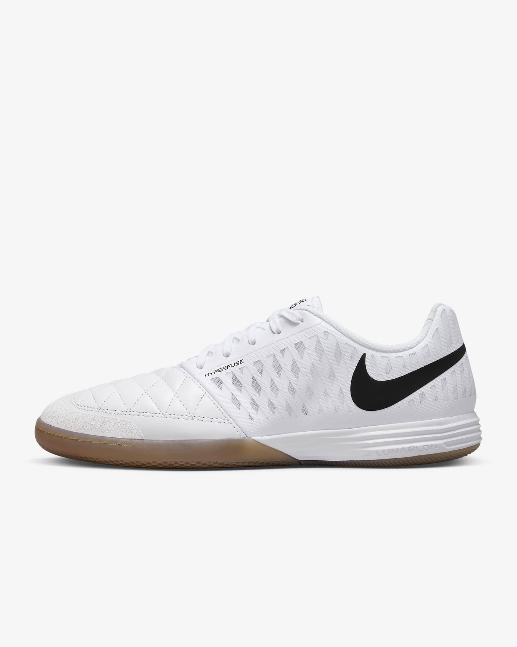 Nike Lunar Gato II Indoor Court Low-Top Football Shoes - White/Gum Light Brown/White