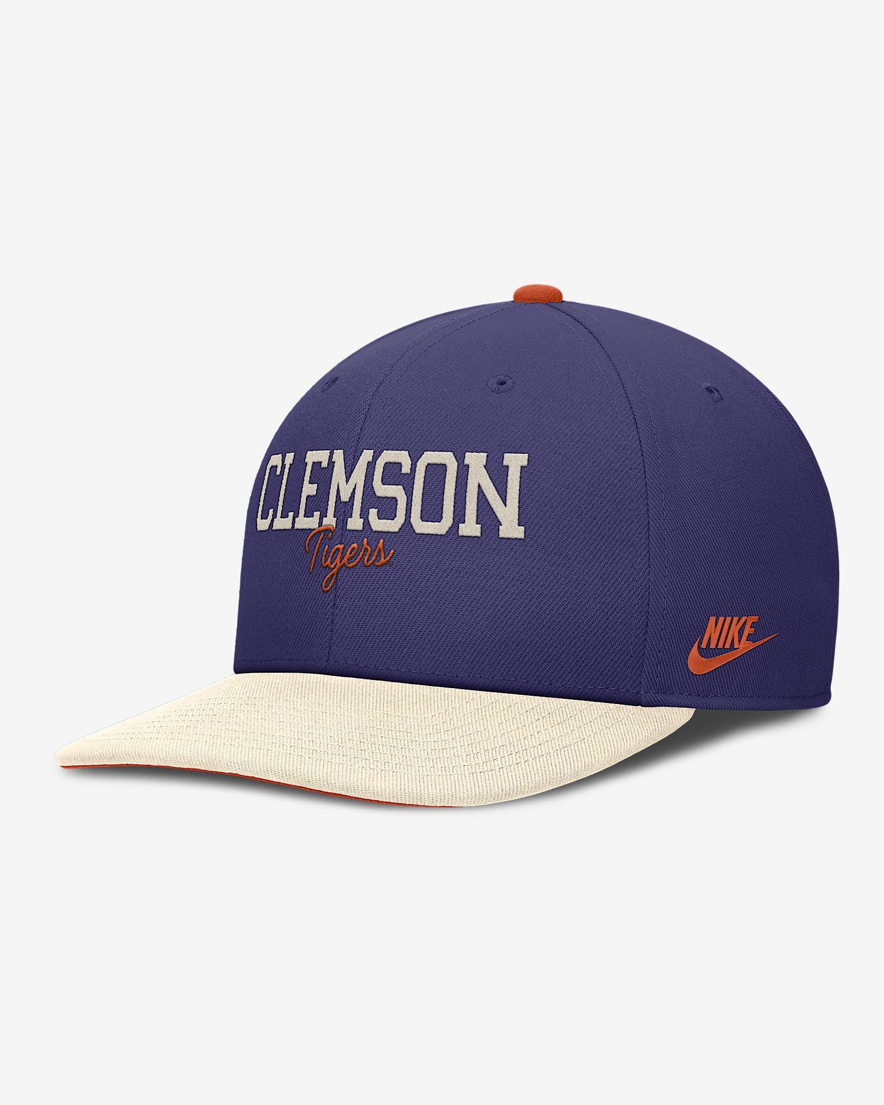 Clemson Legacy Script Men's Nike Dri-FIT College Adjustable Hat - Purple