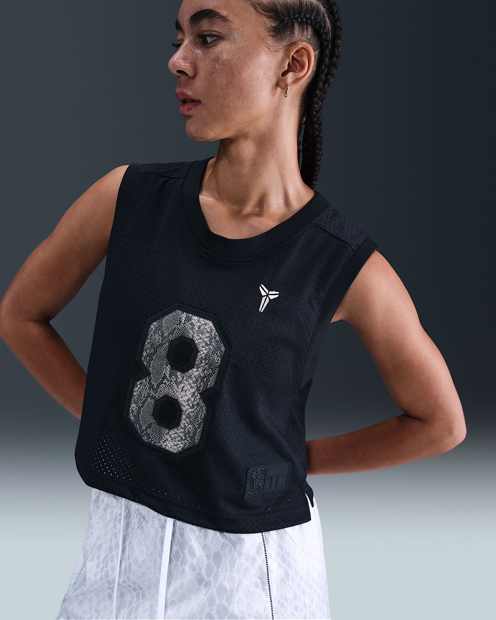 Kobe Women's Cropped Jersey - Black/Sanddrift