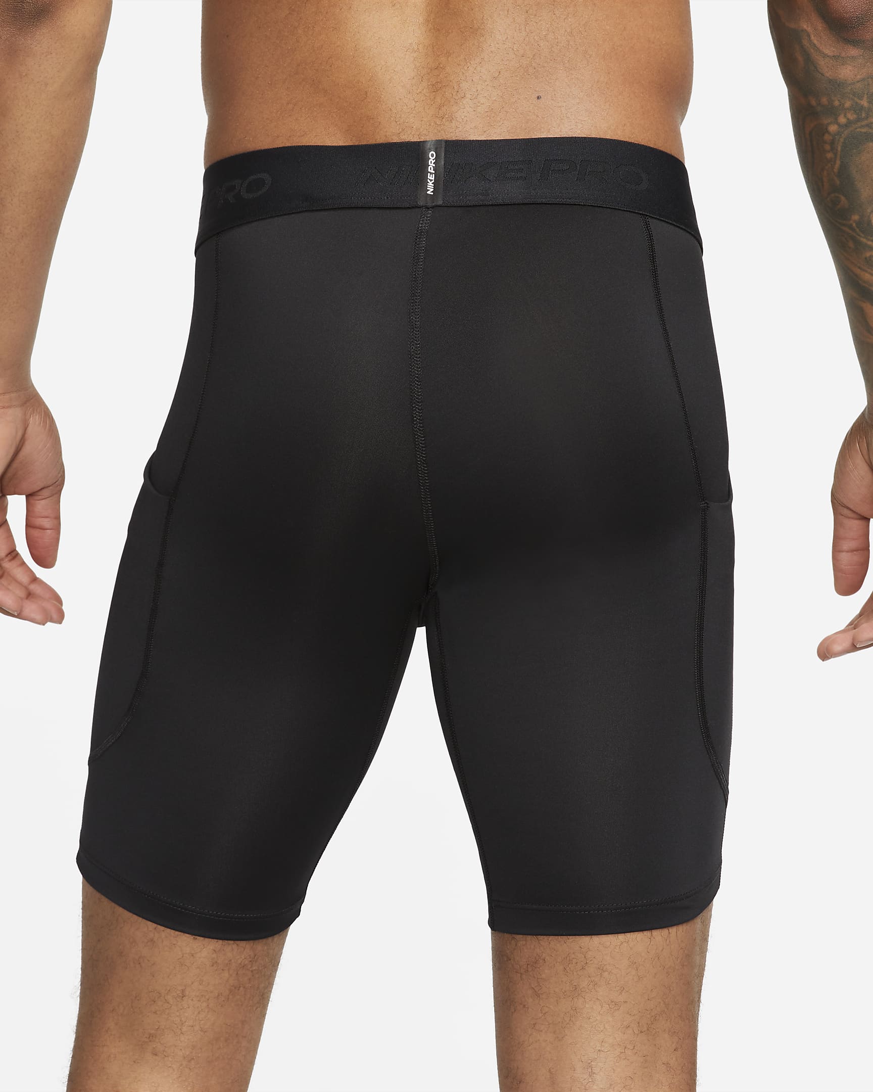 Nike Pro lange Dri-FIT Fitnessshorts für Herren - Schwarz/Weiß