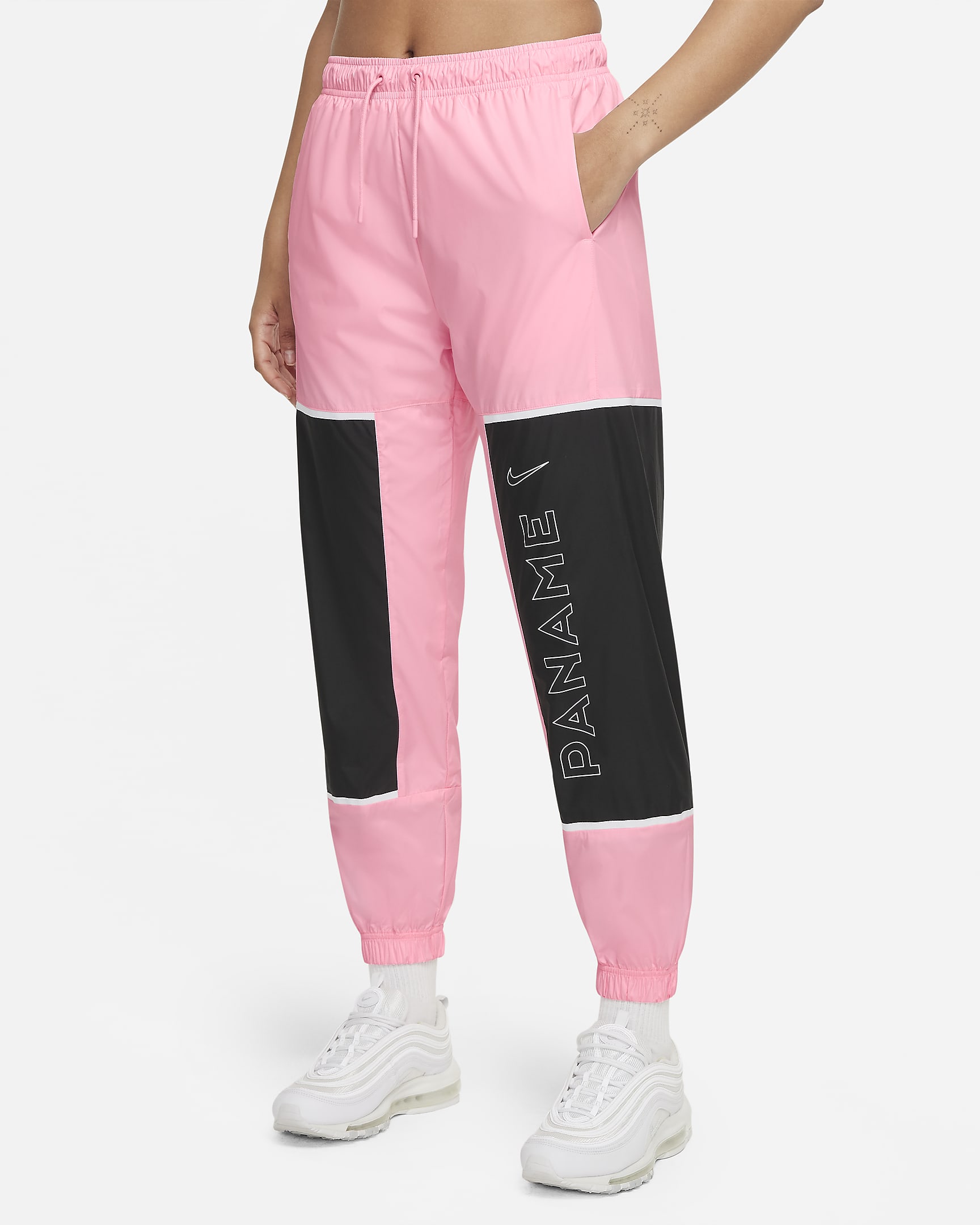 Pantalones de fútbol de tejido Woven para mujer Paris Saint-Germain - Ponche ártico/Negro/Blanco