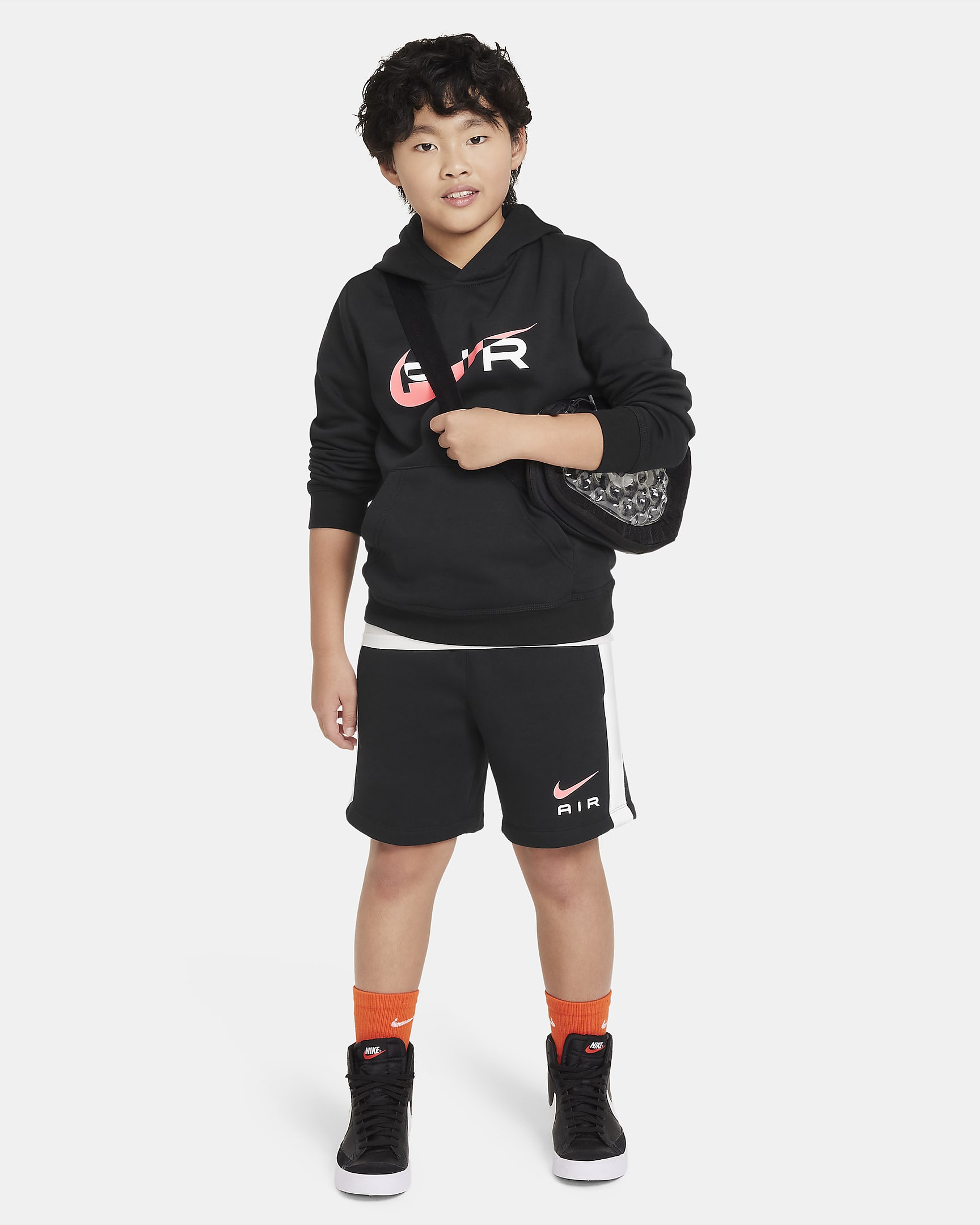 Nike Air Older Kids' (Boys') Fleece Shorts - Black/White