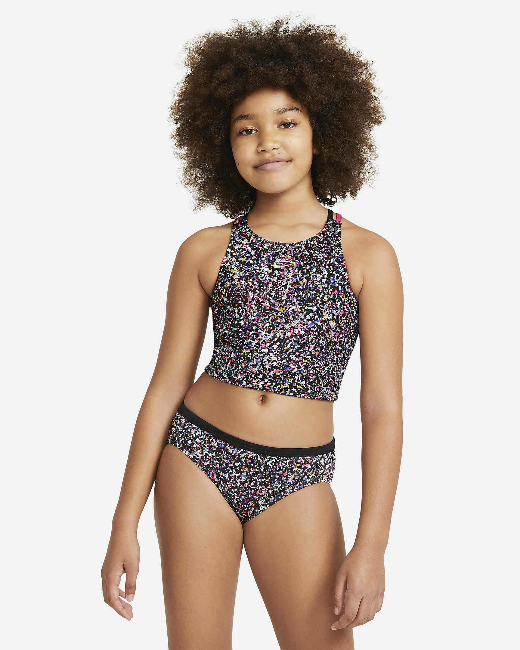 Nike Big Kids' (Girls') Spiderback Bikini Set - Black