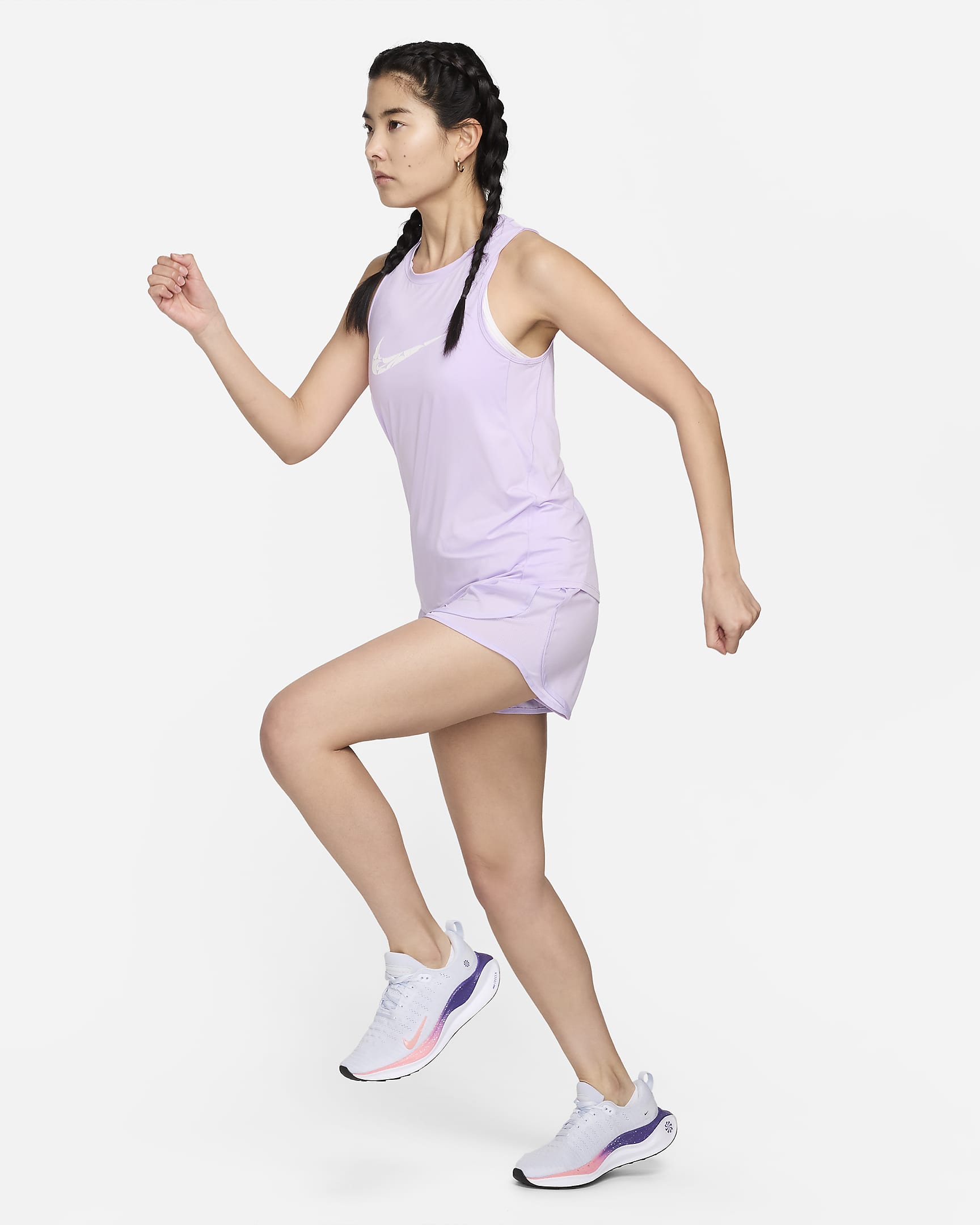 Nike One Women's Graphic Running Tank Top - Lilac Bloom/White