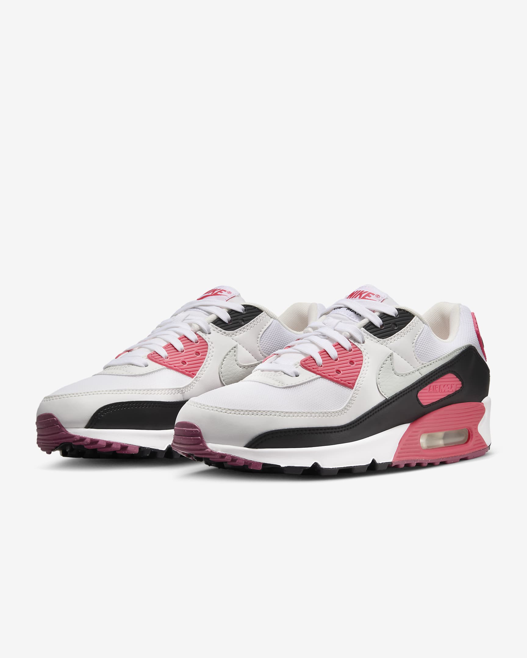 Nike Air Max 90 Women's Shoes - White/Aster Pink/Black/Light Silver