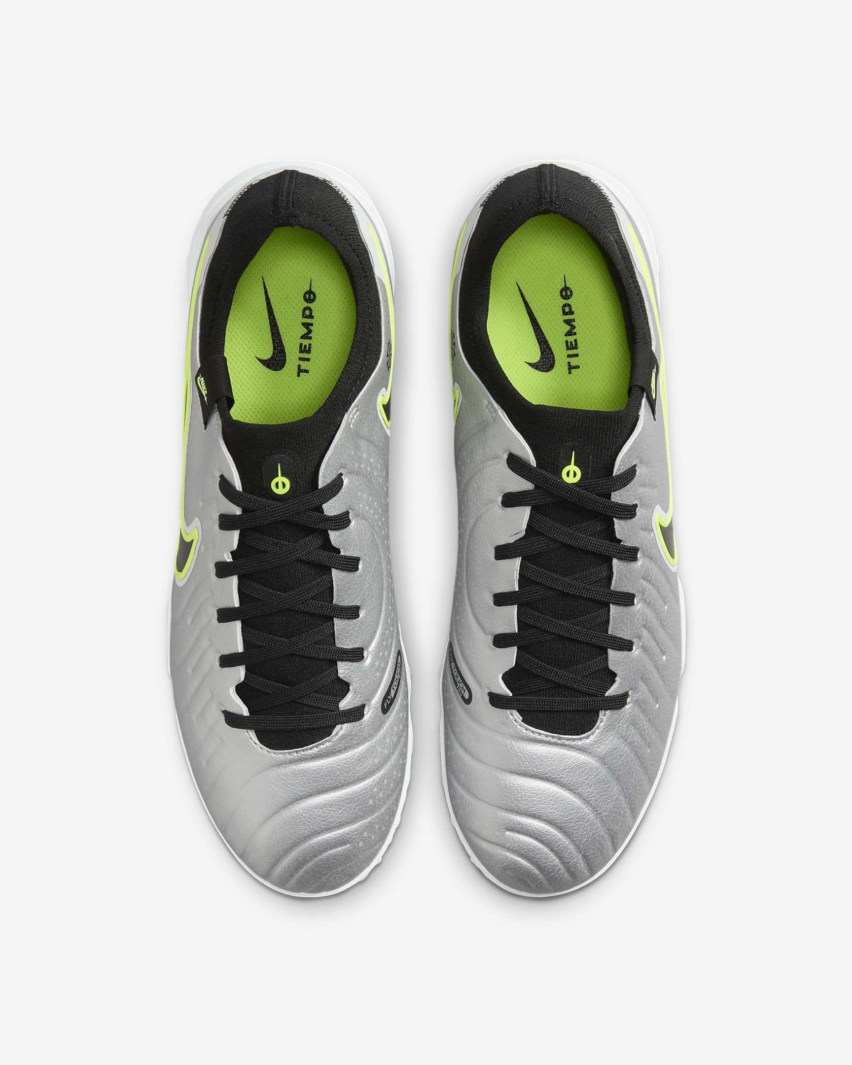 Nike Tiempo Legend 10 Pro Turf Low-Top Football Shoes - Metallic Silver/Volt/Black