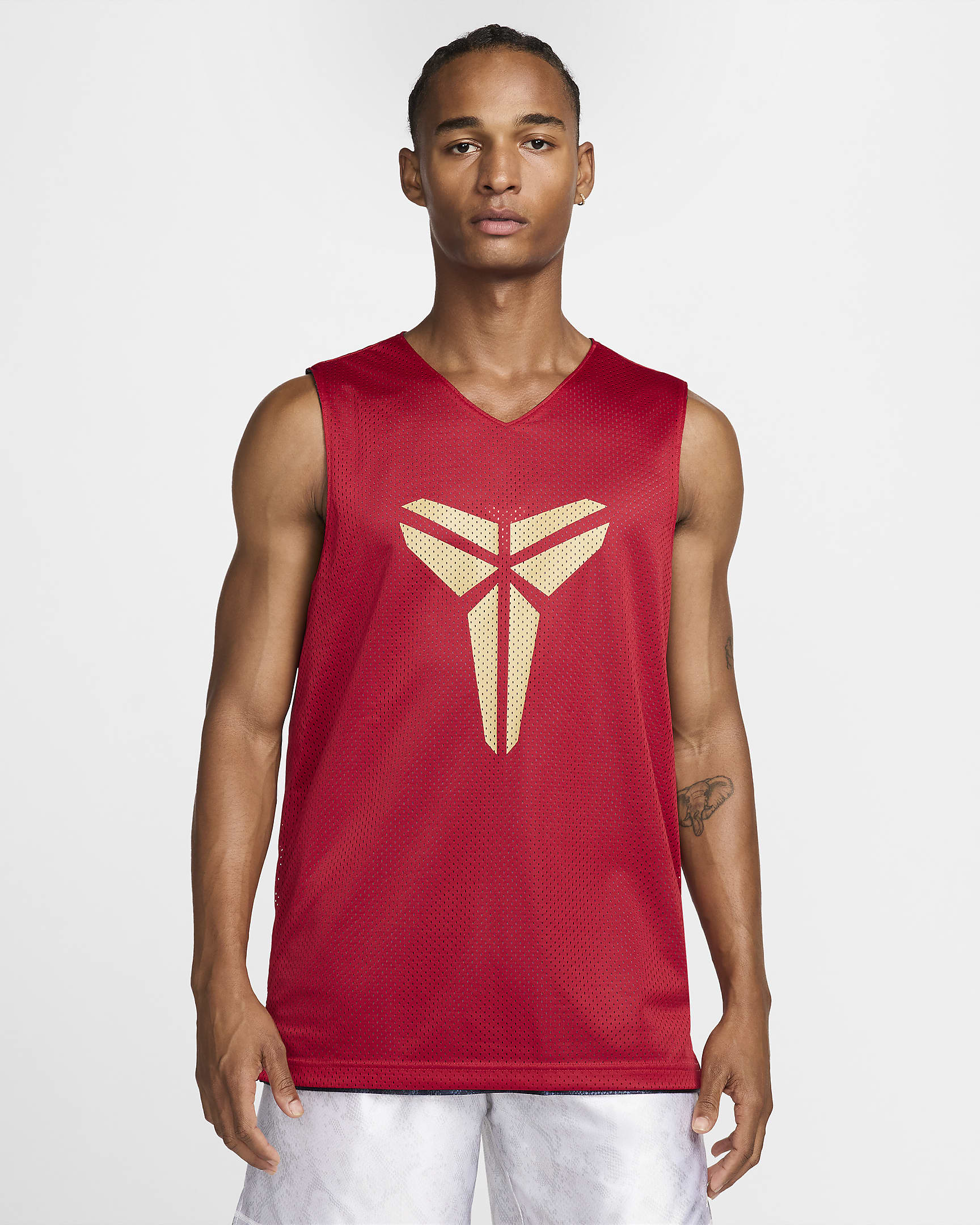 KB Men's Nike Dri-FIT Standard Issue Reversible Basketball Jersey - Dark Obsidian/Varsity Red/Jersey Gold