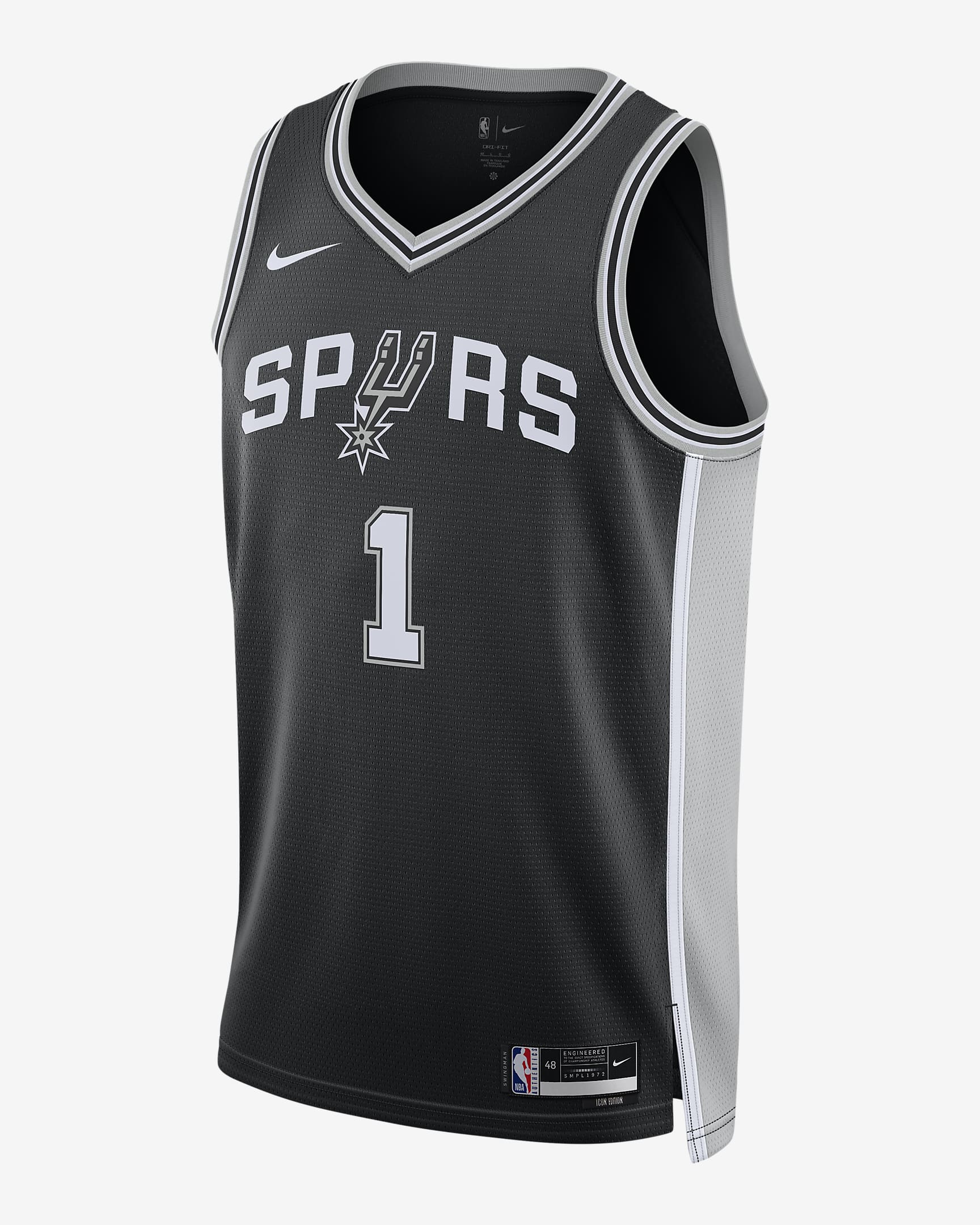 Maillot Nike Dri-FIT NBA Swingman San Antonio Spurs Icon Edition 2022/23 pour homme - Noir