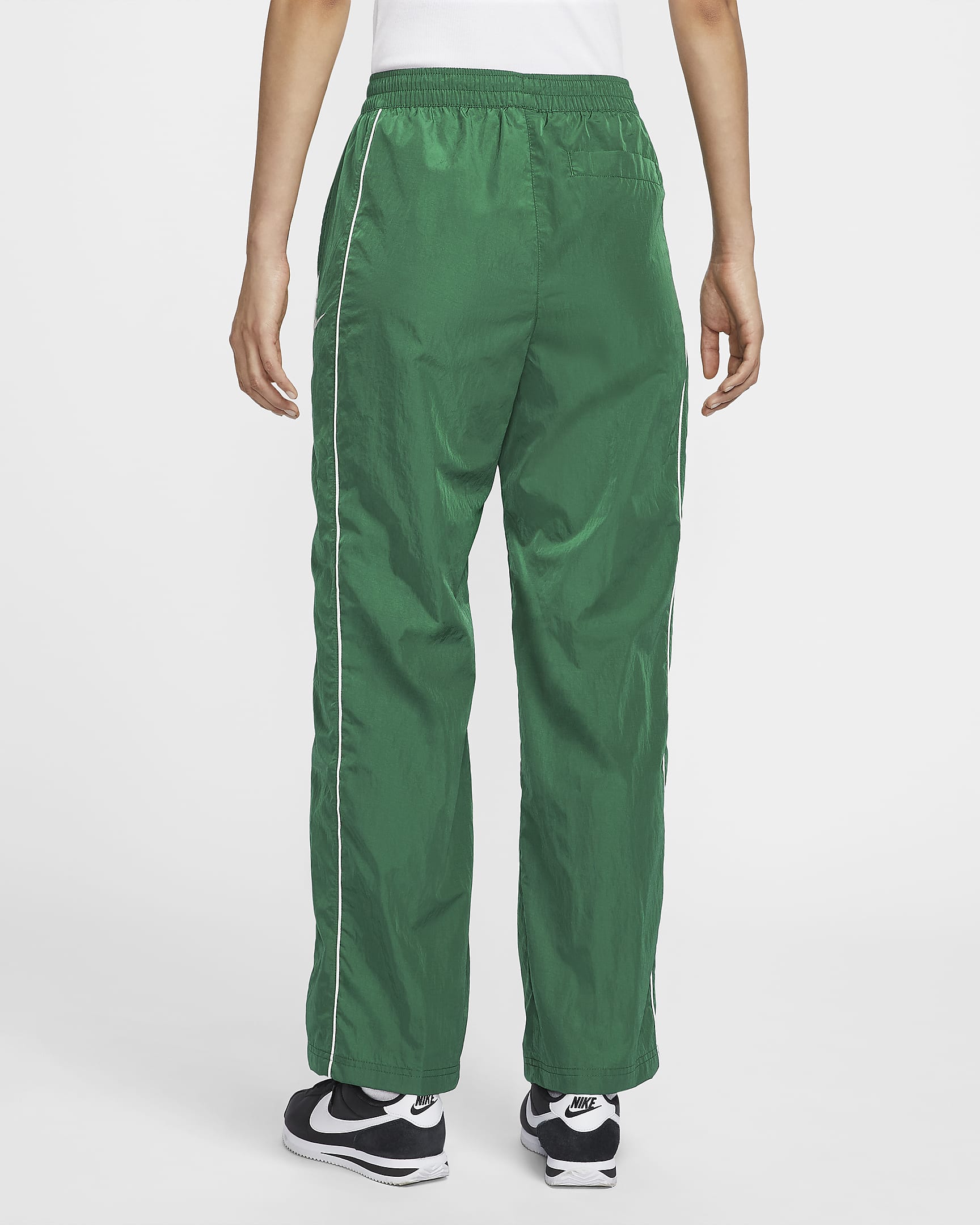 Nike Windrunner Women's High-Waisted Woven Open-Hem Pants - Gorge Green/Sail