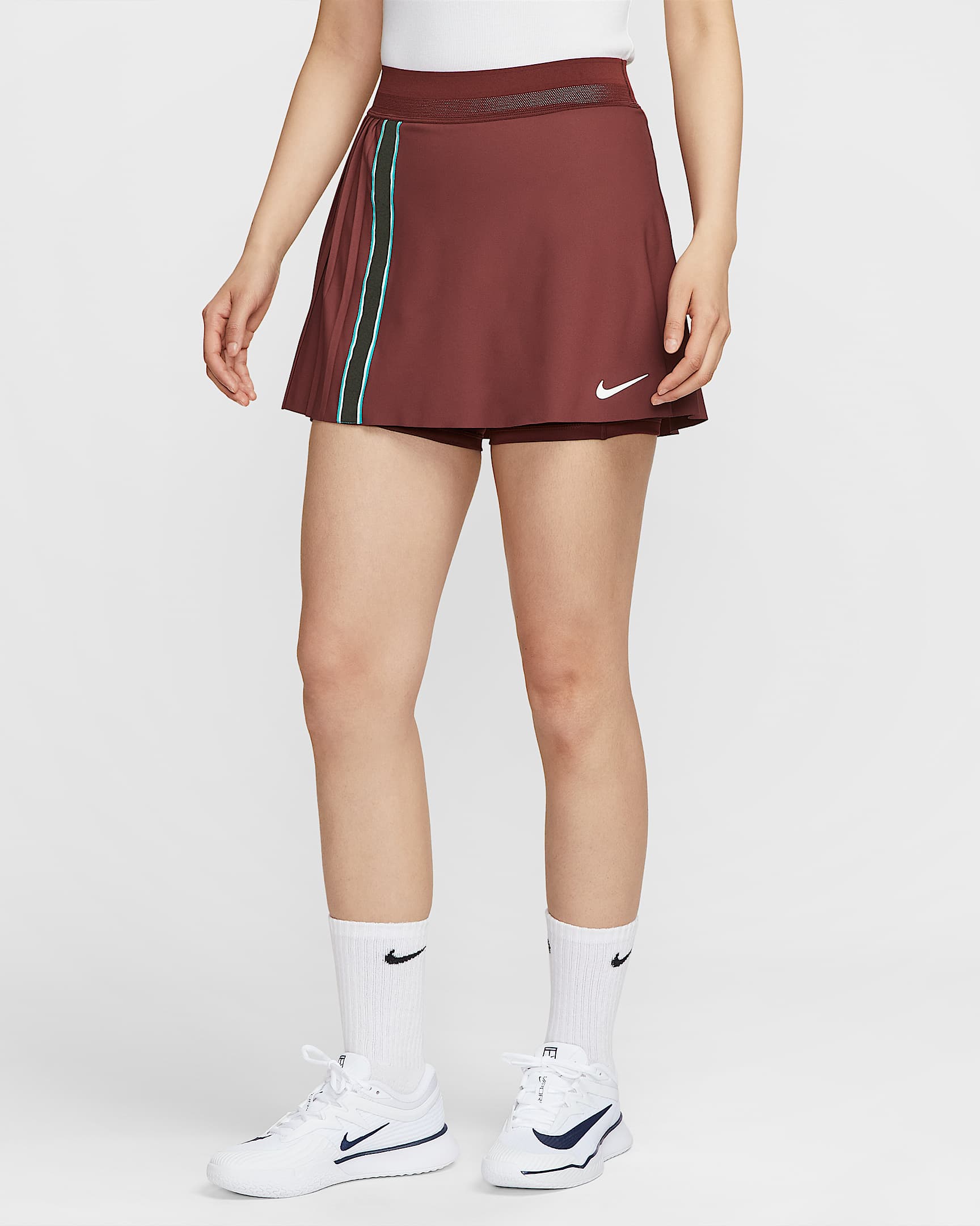 ナイキコート スラム ウィメンズ Dri-FIT テニススカート - ダークチームレッド/ダークチームレッド/ホワイト