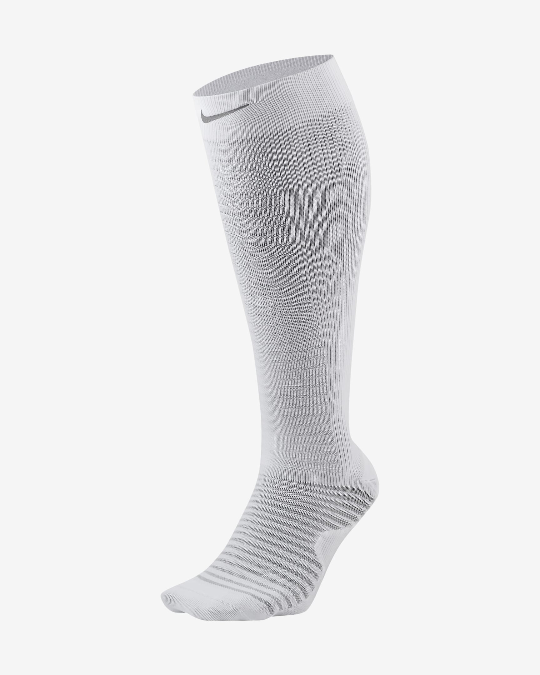 Chaussettes de running hautes de compression Nike Spark Lightweight - Blanc/Reflect Silver