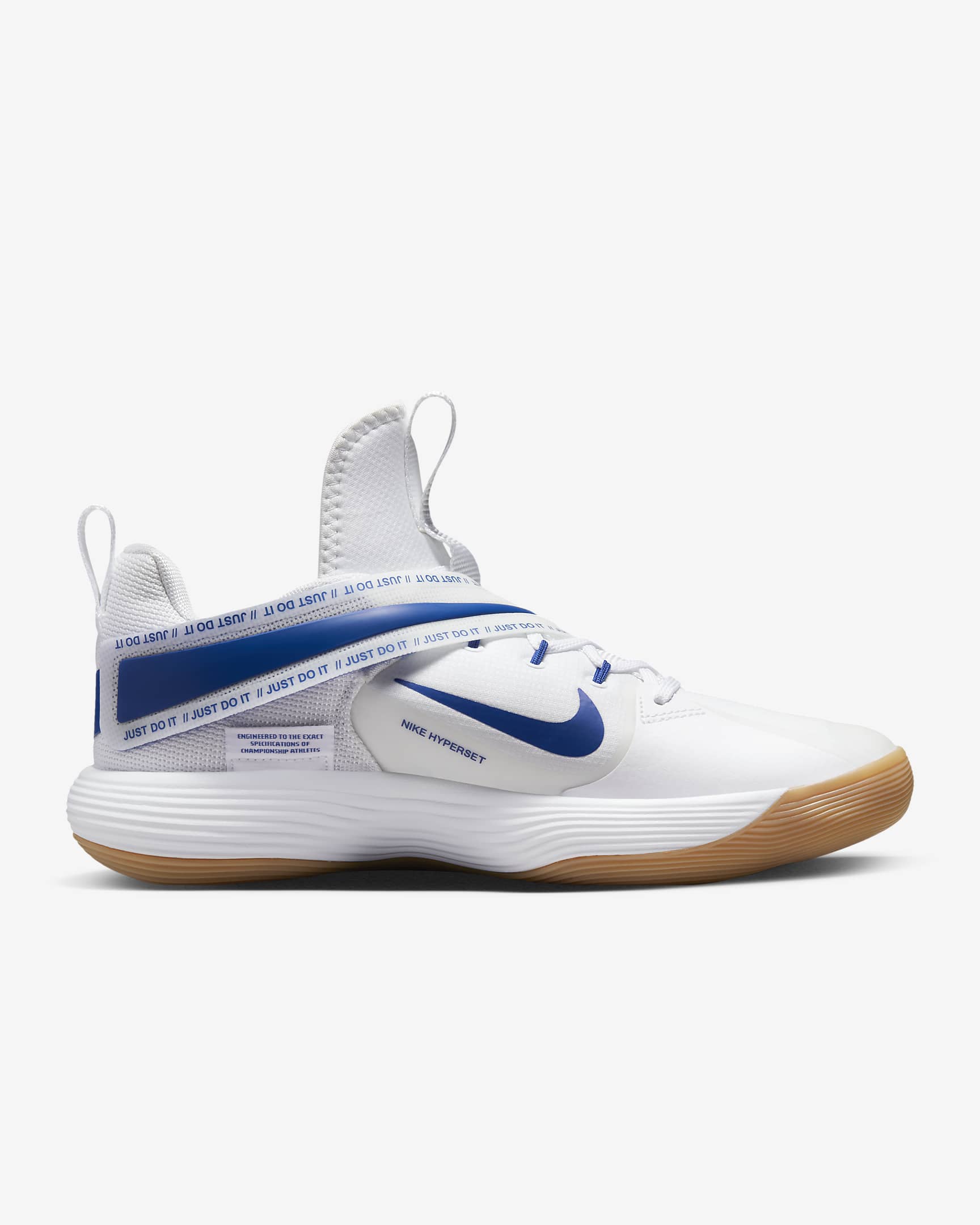 Nike React HyperSet Indoor Court Shoes - White/Gum Light Brown/Game Royal