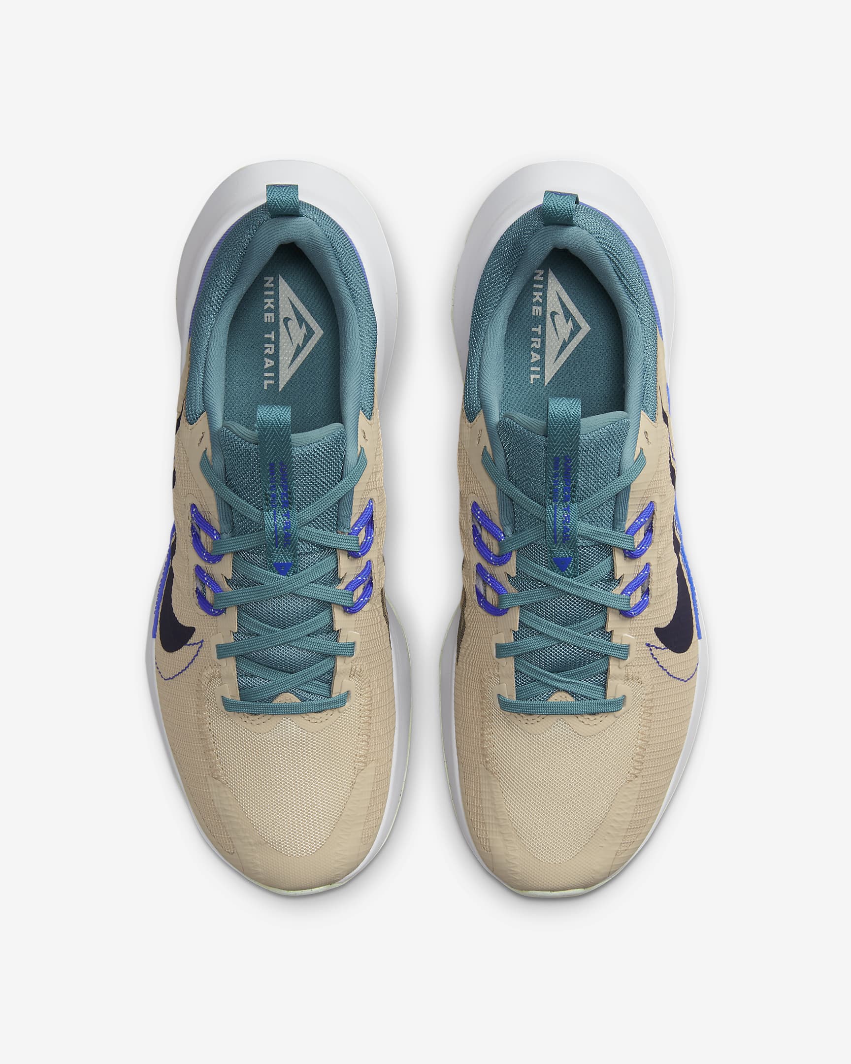 Nike Juniper Trail 2 男款越野跑鞋 - Sanddrift/Mineral Teal/Football Grey/Obsidian