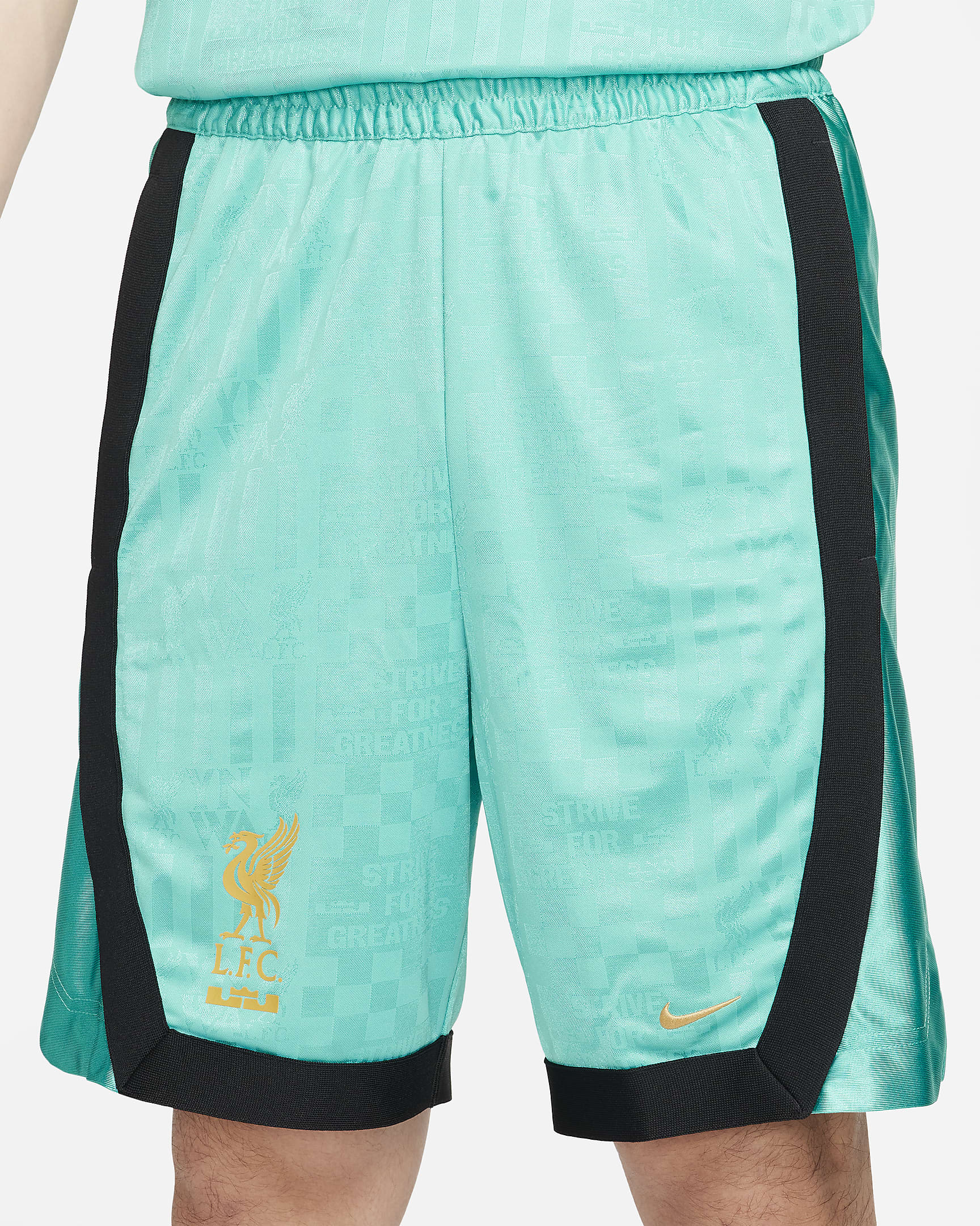 LeBron x Liverpool FC 男款 Dri-FIT DNA 8" 籃球褲 - Washed Teal/Truly Gold