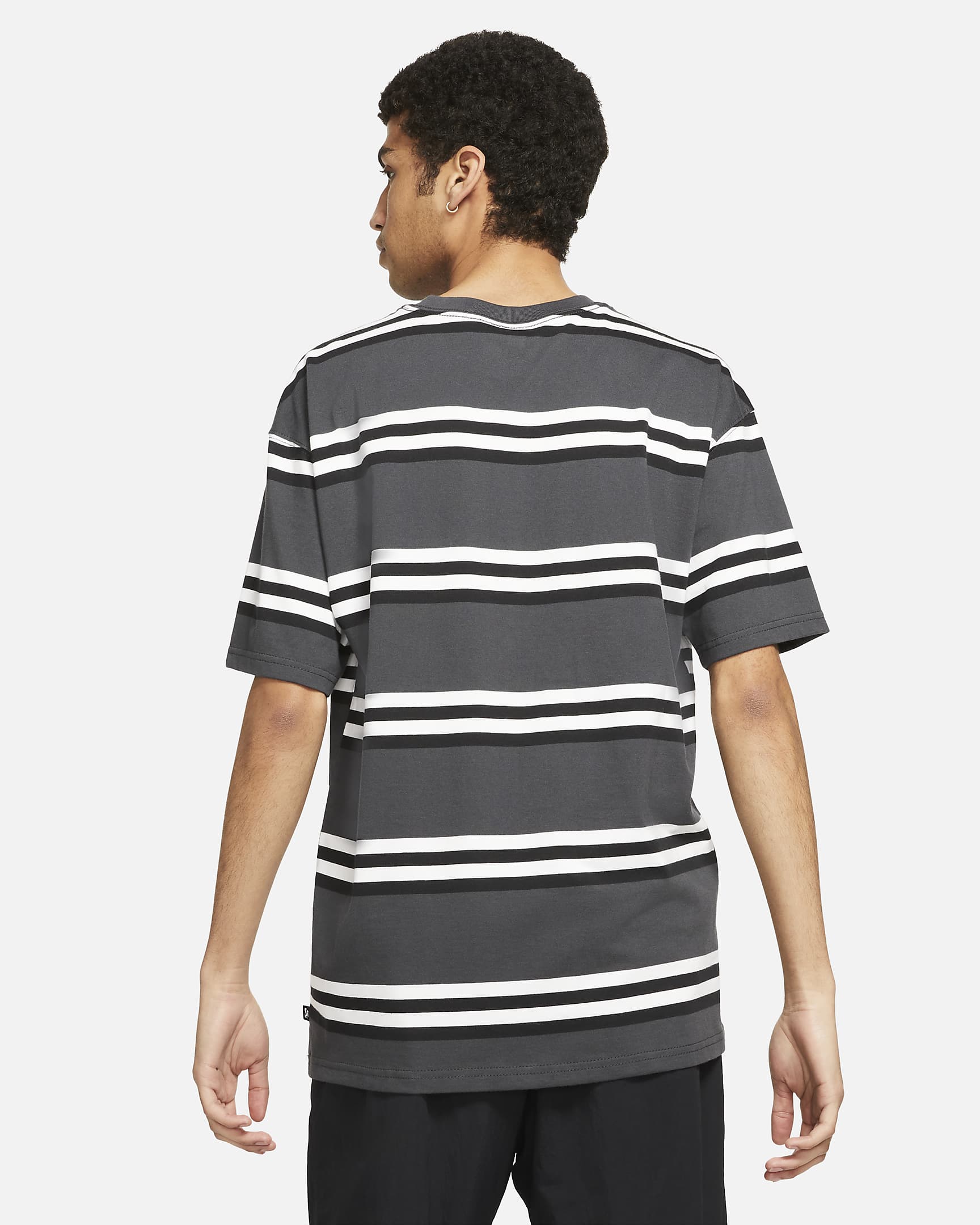 Nike SB Men's Striped Skate T-Shirt - Dark Smoke Grey