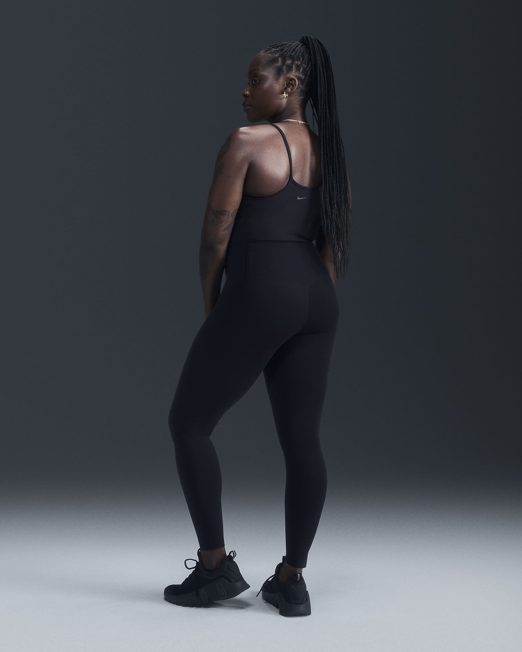 Nike Zenvy Leggings de talle alto, sujeción ligera y longitud completa - Mujer - Negro/Negro