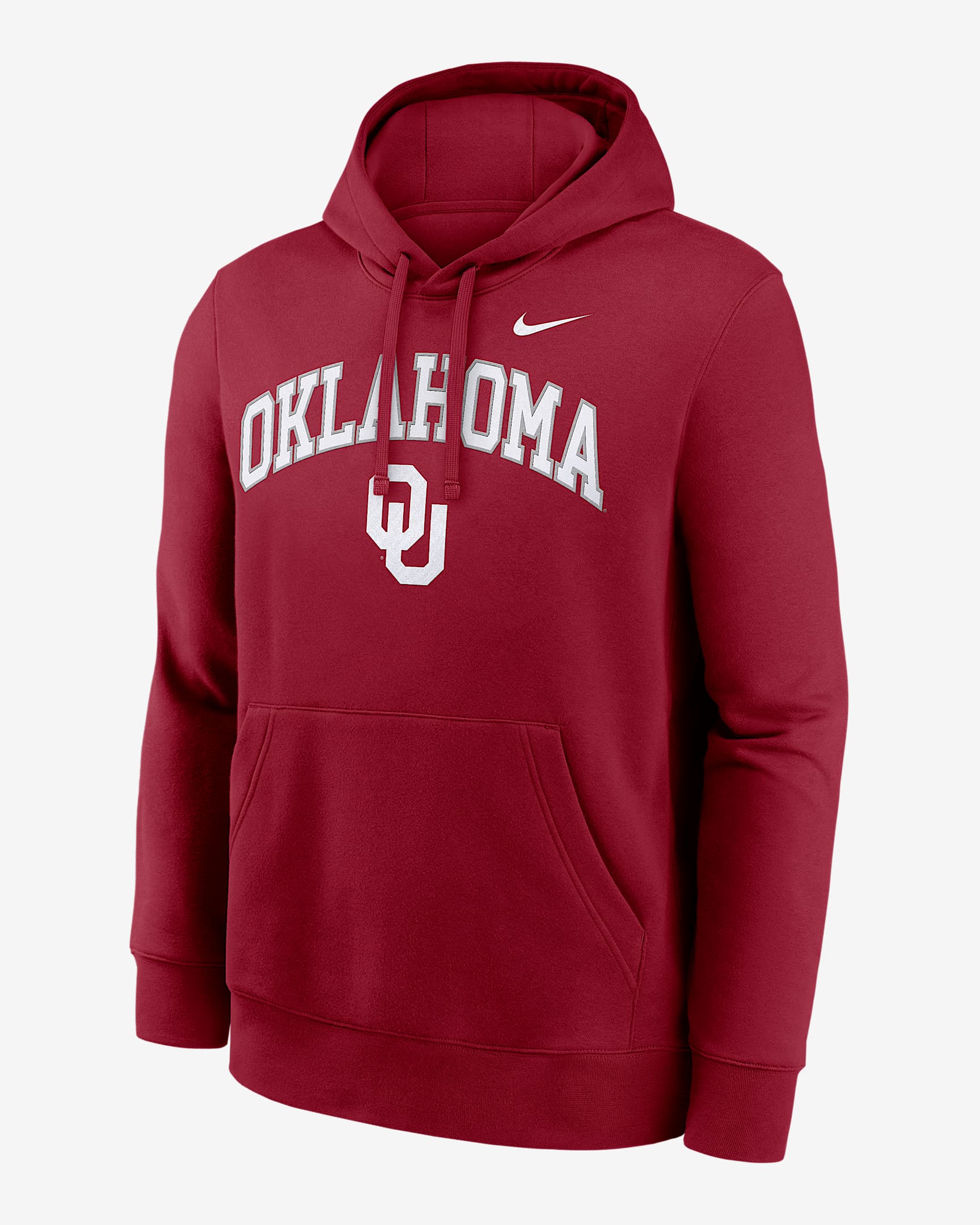Oklahoma Arch Men's Nike College Pullover Hoodie - Crimson