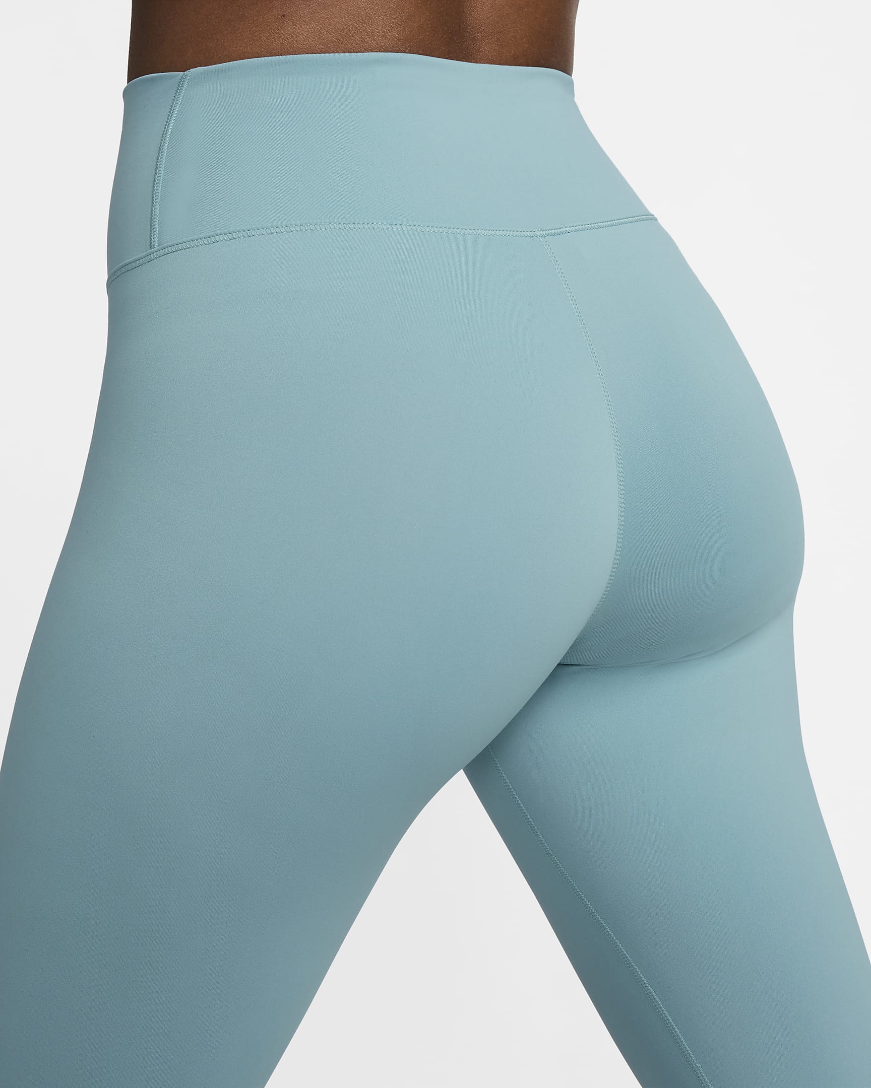 Nike One Leggings in voller Länge mit hohem Bund für Damen - Denim Turquoise/Schwarz