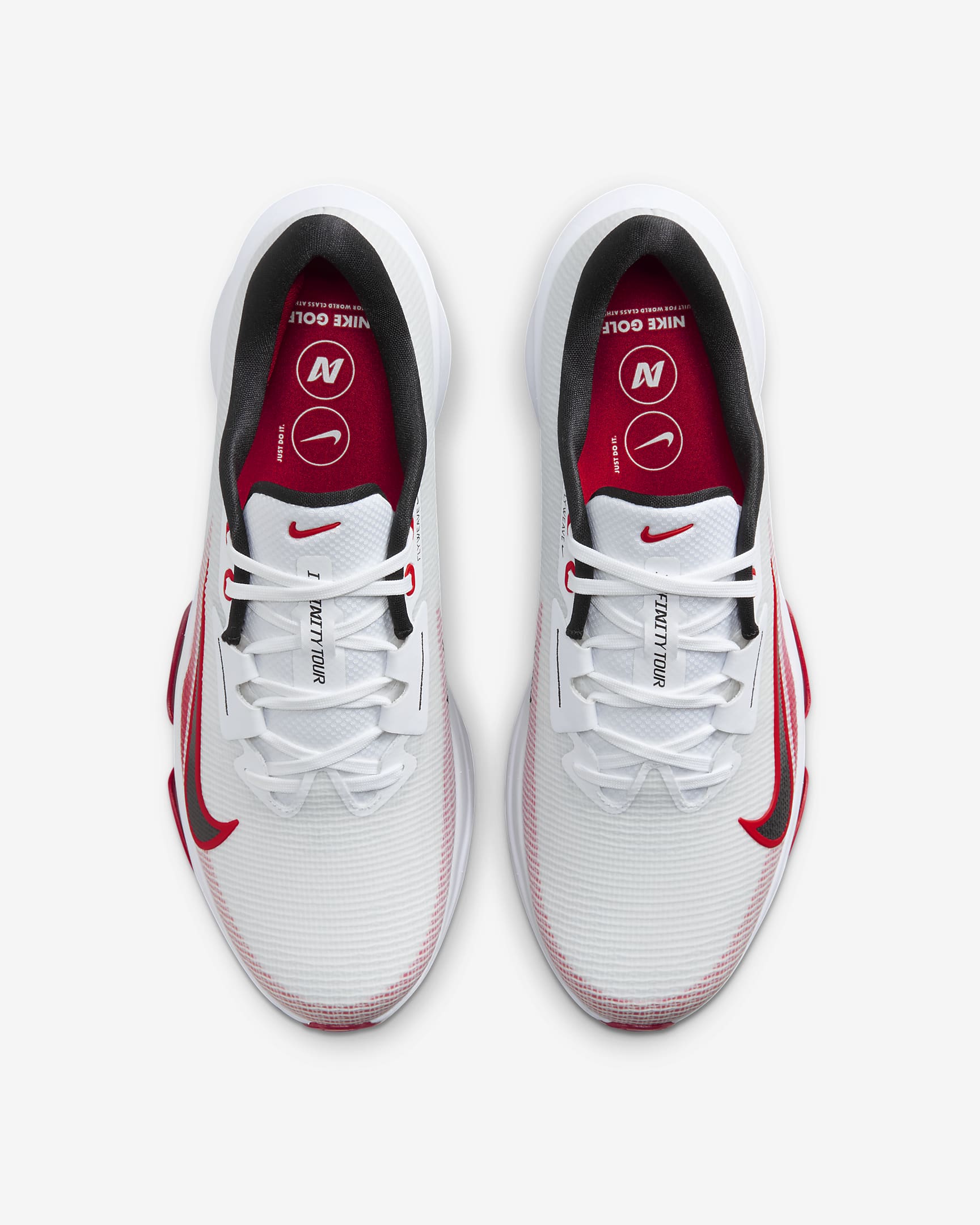 Tenis de golf Nike Infinity Tour 2 - Blanco/Rojo universitario/Platino puro/Negro