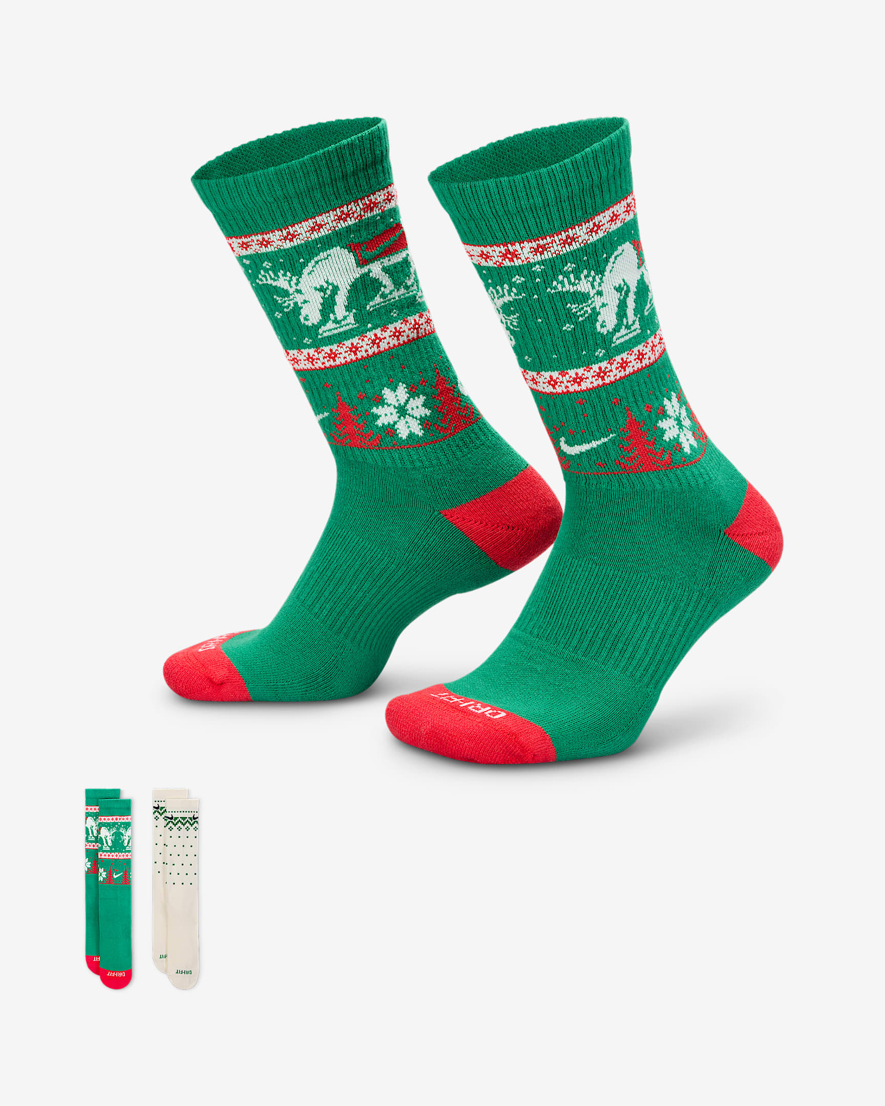 Calcetas Winter Wonderland (2 pares) Nike Everyday Plus Cushioned - Multicolor