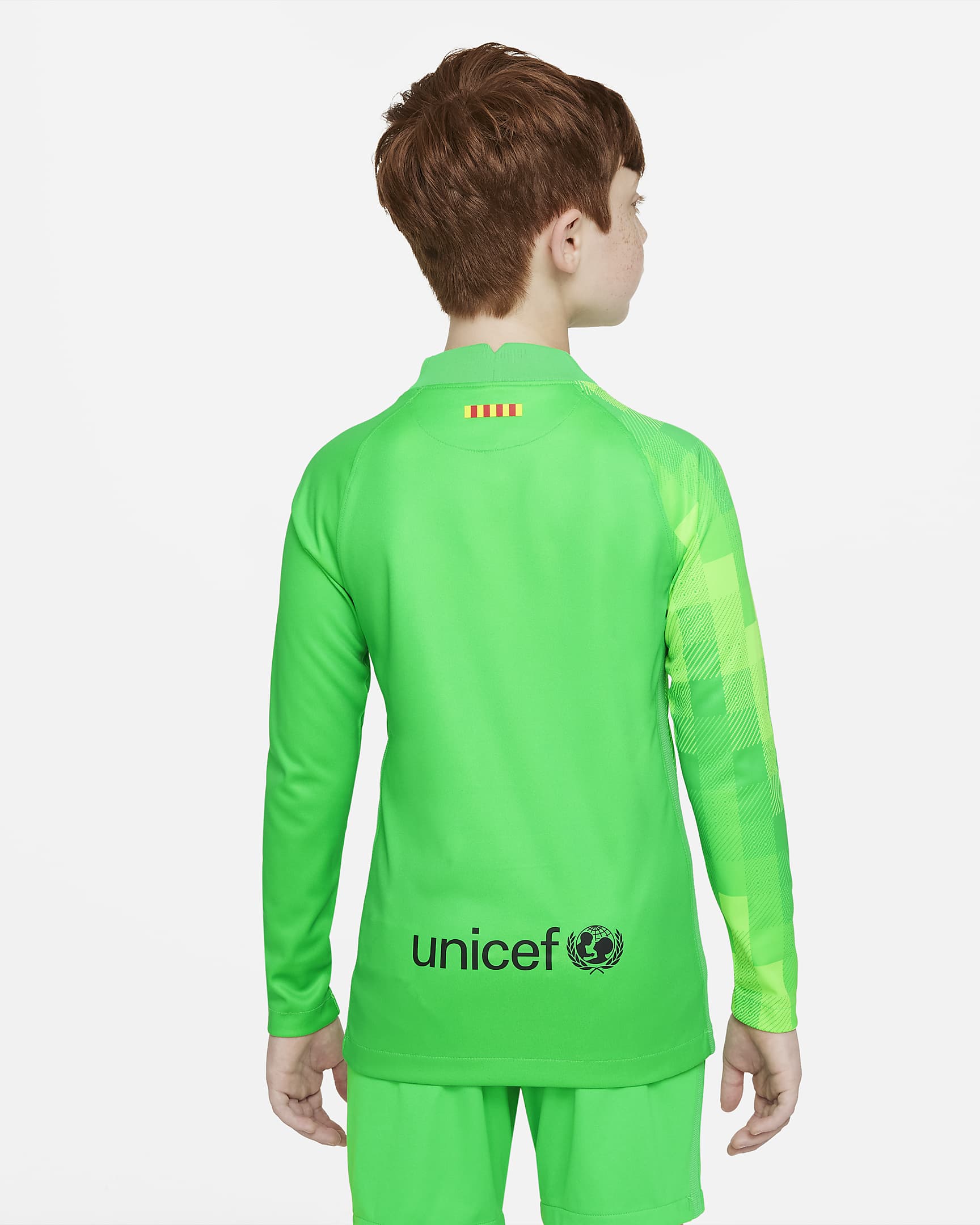 T-shirt Manches Longues Officiel FC Barcelone - Enfant, Avec Blason Avant Et Arrière