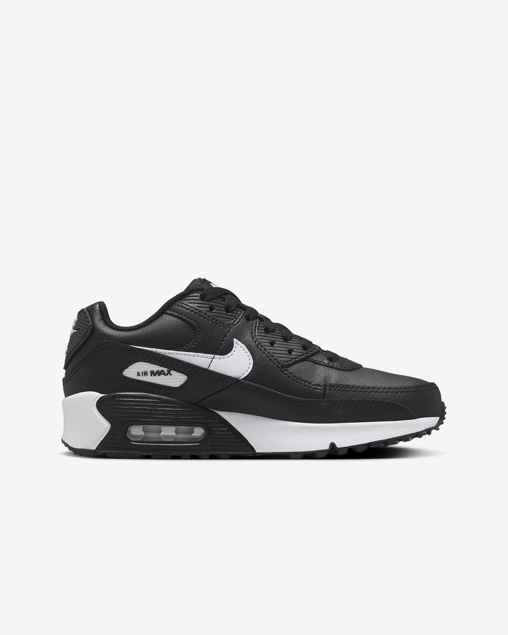 Tenis para niños grandes Nike Air Max 90 - Negro/Negro/Blanco