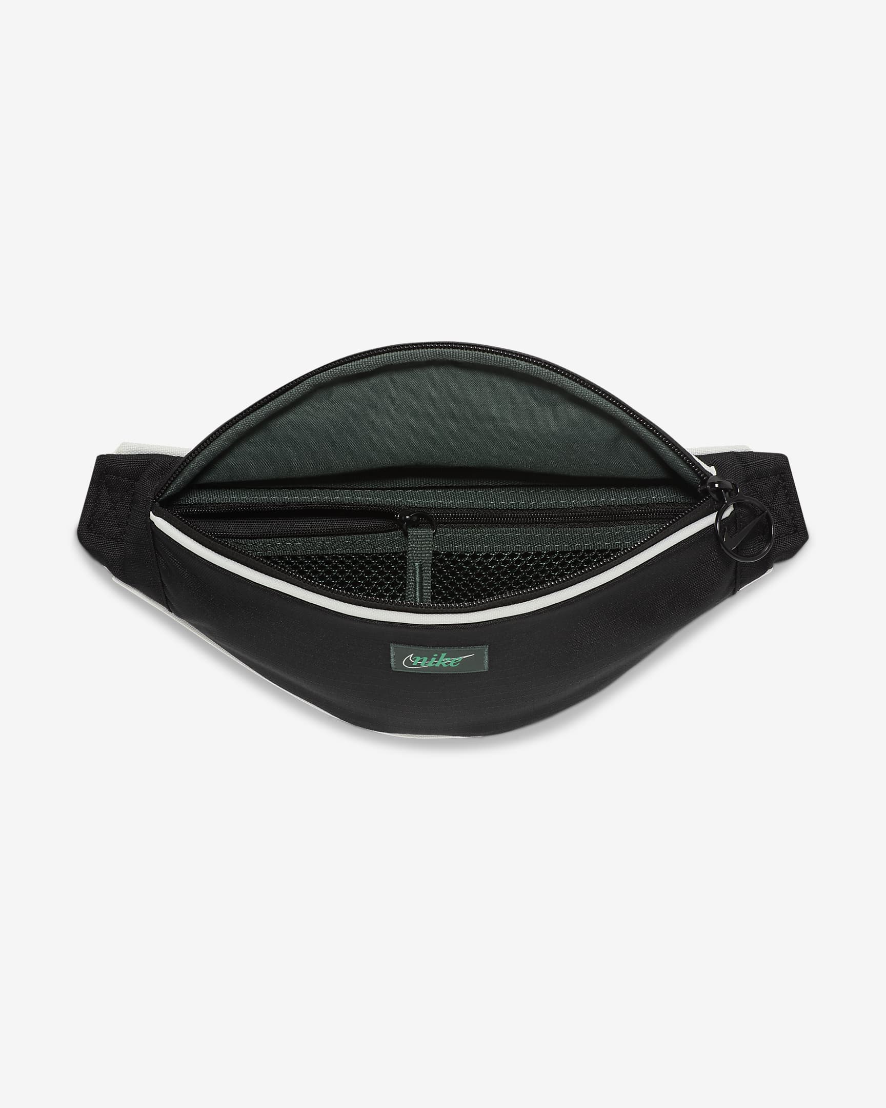 Nike Heritage Retro Fanny Pack (Small, 1L) - Black/Vintage Green/Stadium Green