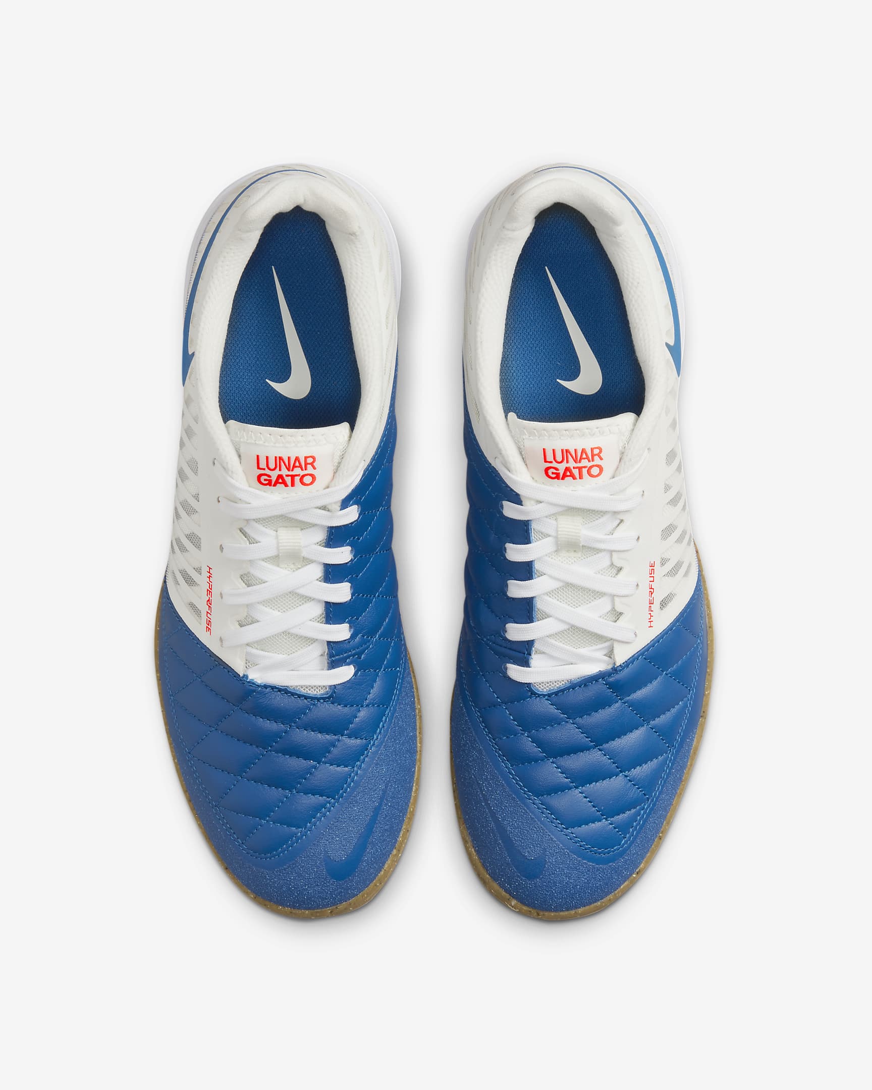 Nike Lunar Gato II Indoor Court Low-Top Football Shoes - Sail/White/Gum Light Brown/Blue Jay