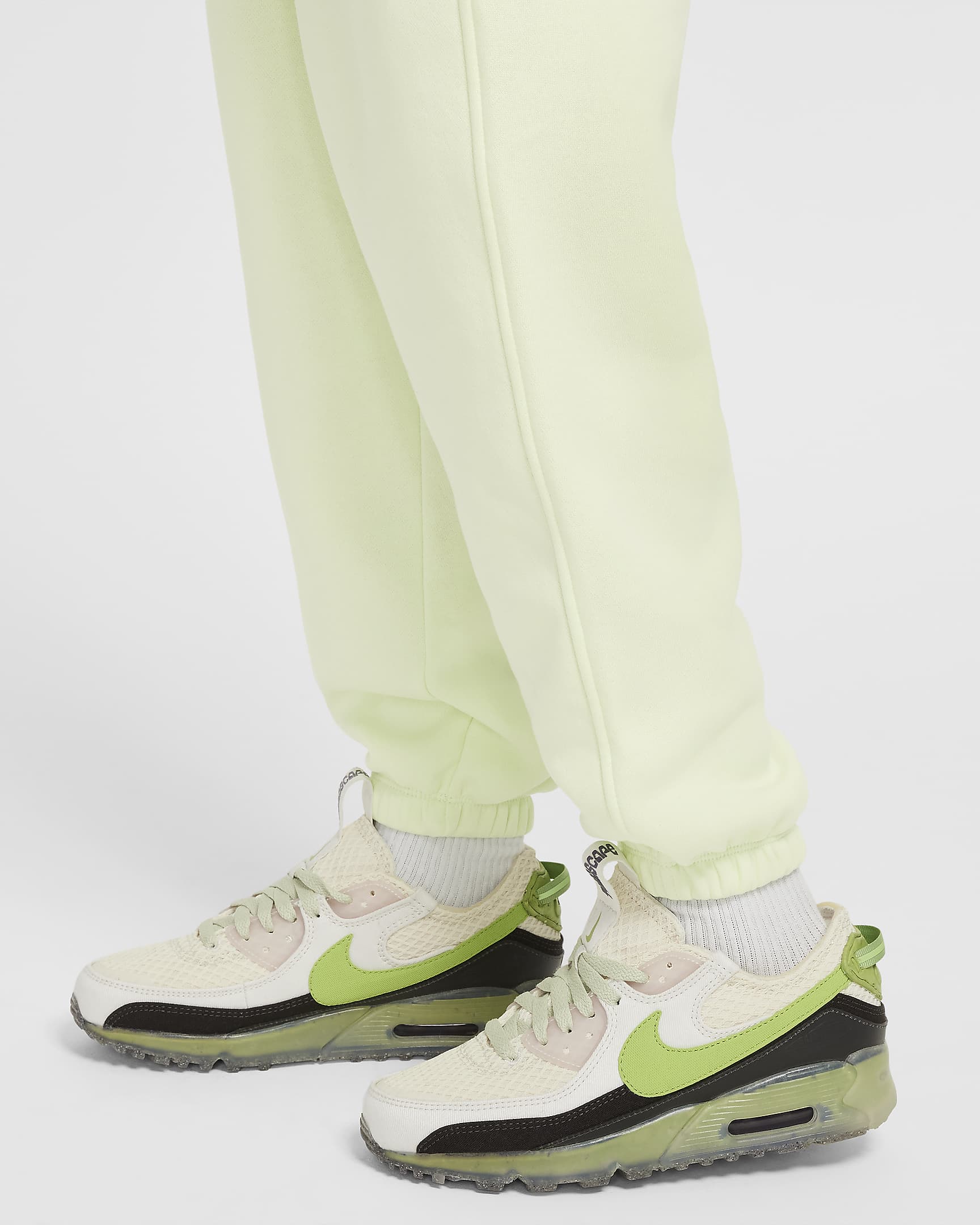 Pants holgados para niños talla grande Nike Sportswear Club Fleece - Hielo lima/Hielo lima/Blanco