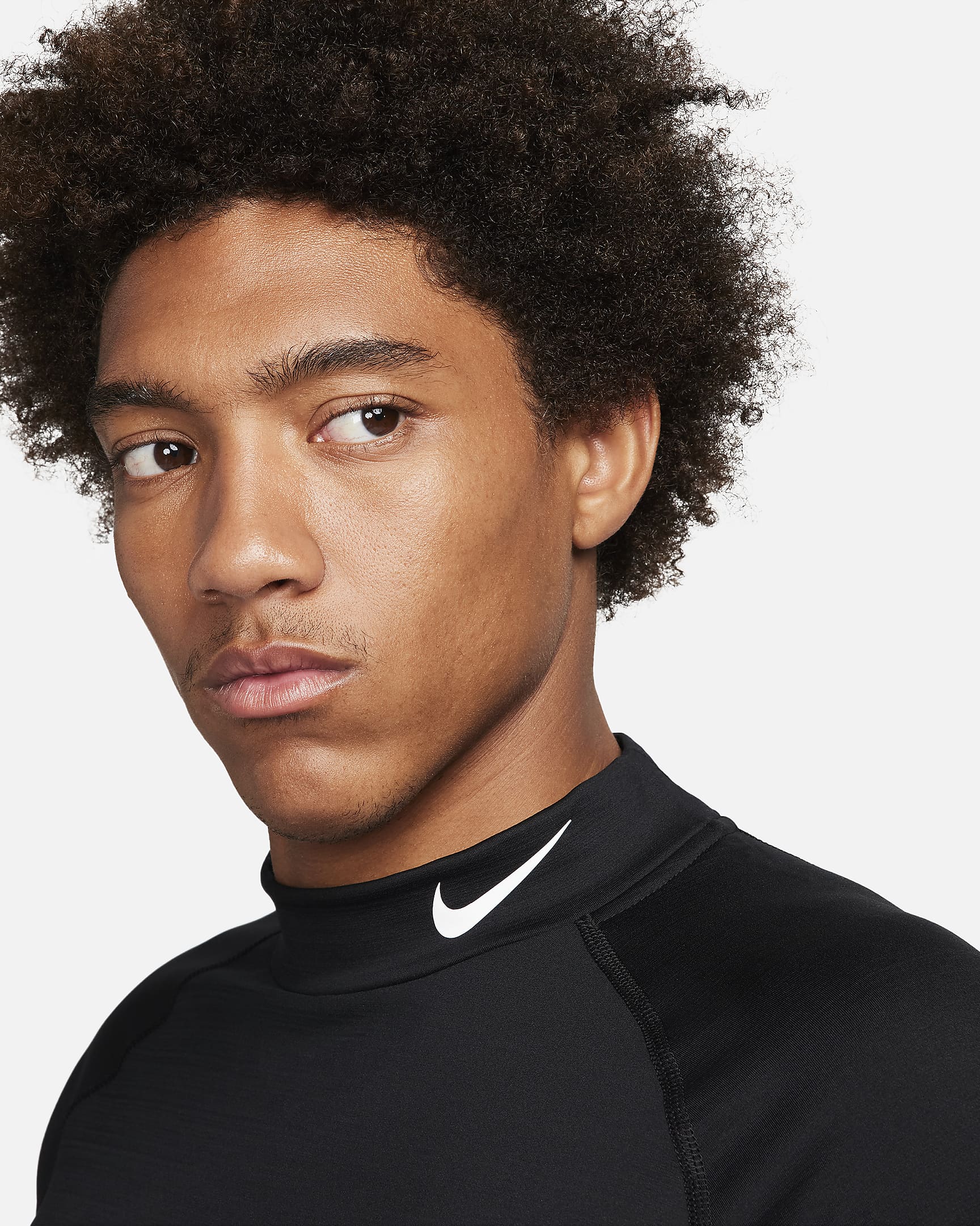 Nike Pro Dri-FIT warme fitnesstop met opstaande kraag en lange mouwen ...